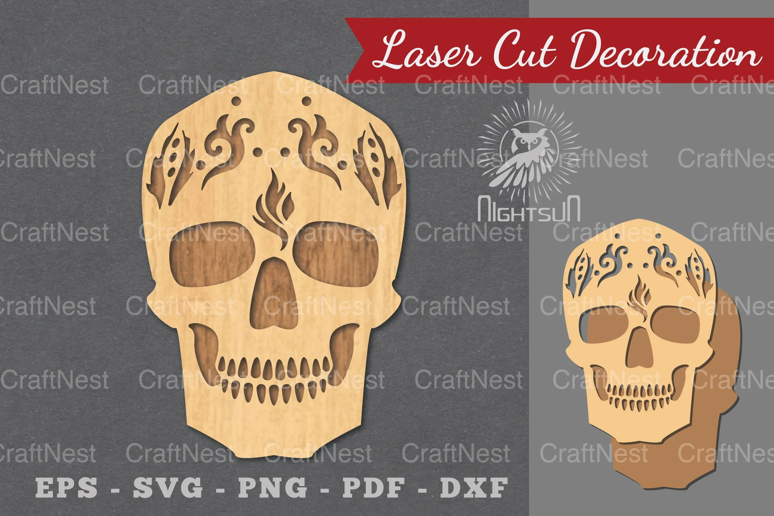Decorative Skull Laser Cut Decoration Clipart Bundle