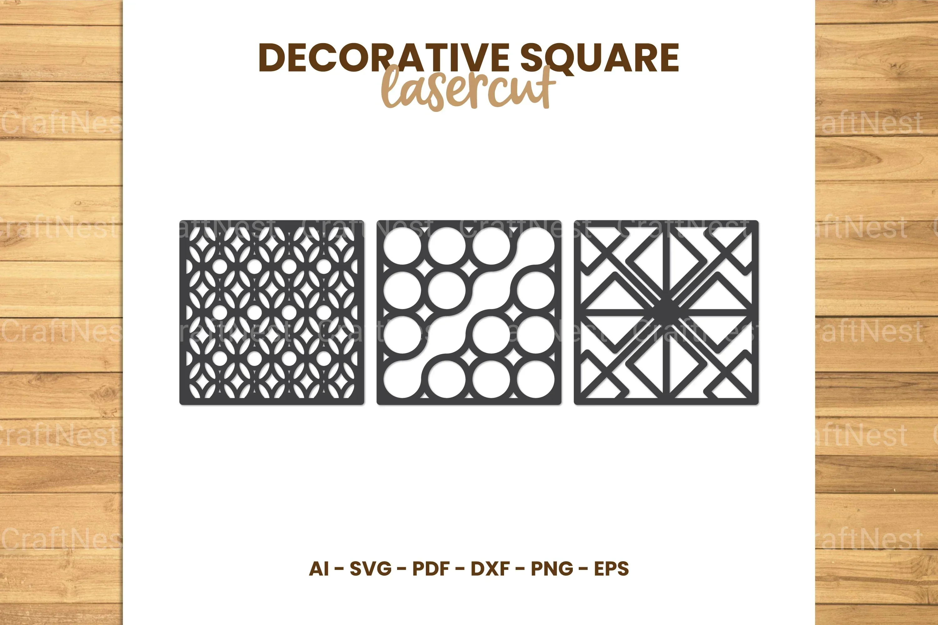 Decorative Square Lasercut SVG Bundle
