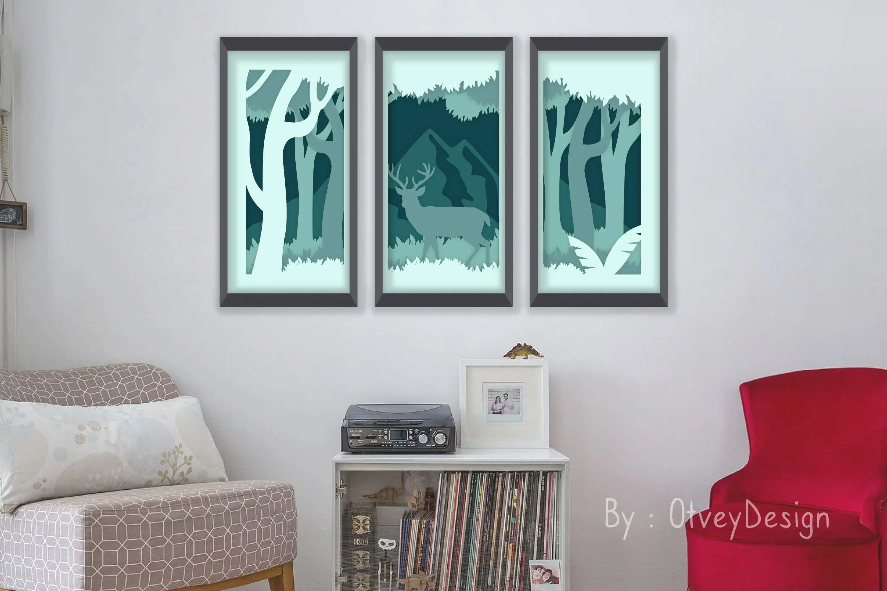 Deer Continuous Layered Papercut SVG Bundle