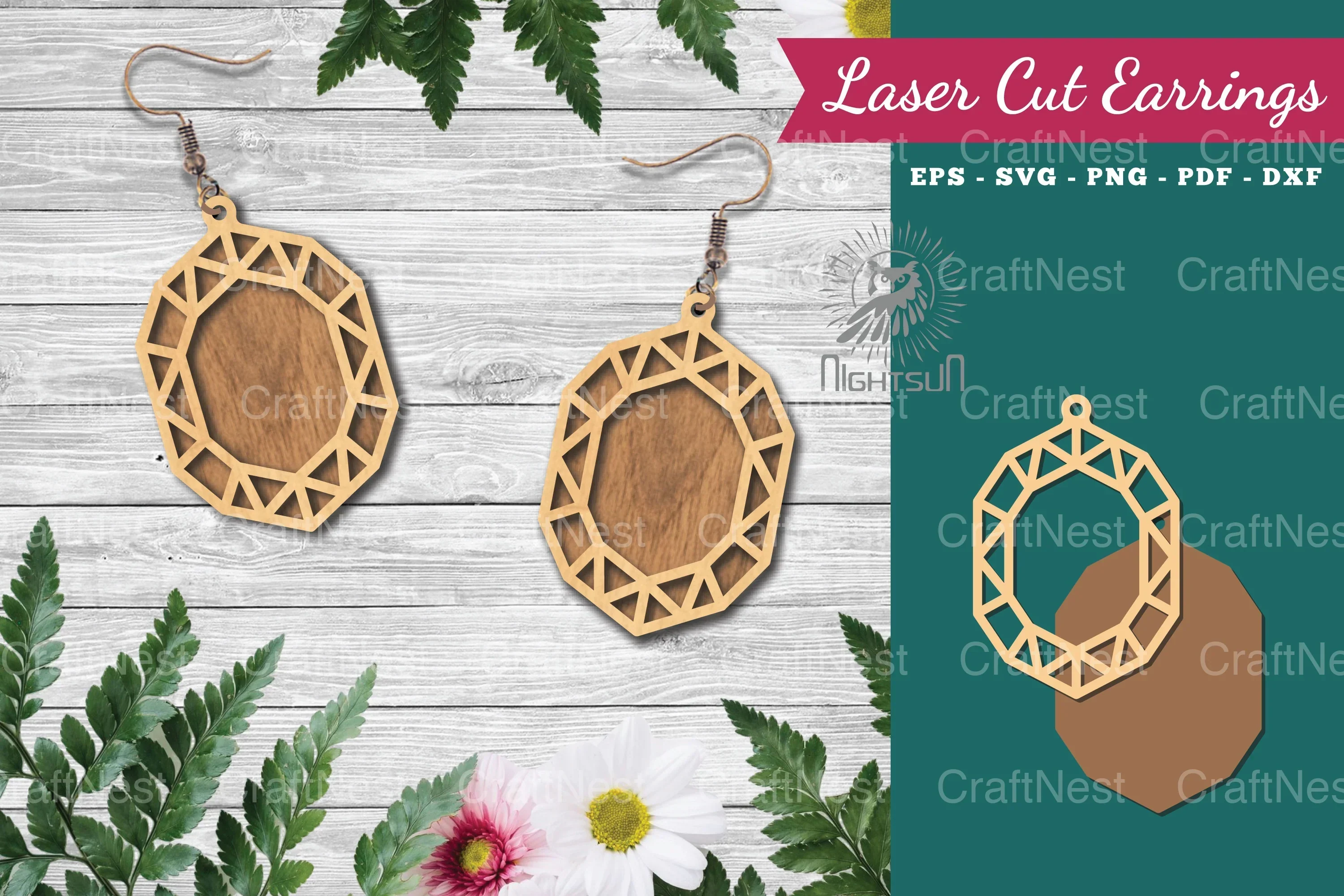 Diamond Laser Cut Earrings Clipart Bundle