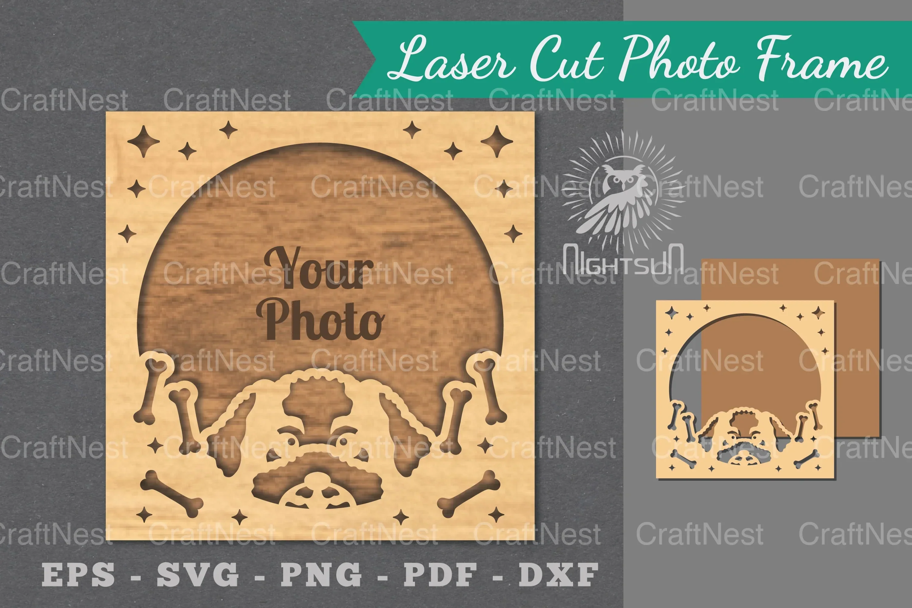 Dog Laser Cut Photo Frame Clipart Bundle