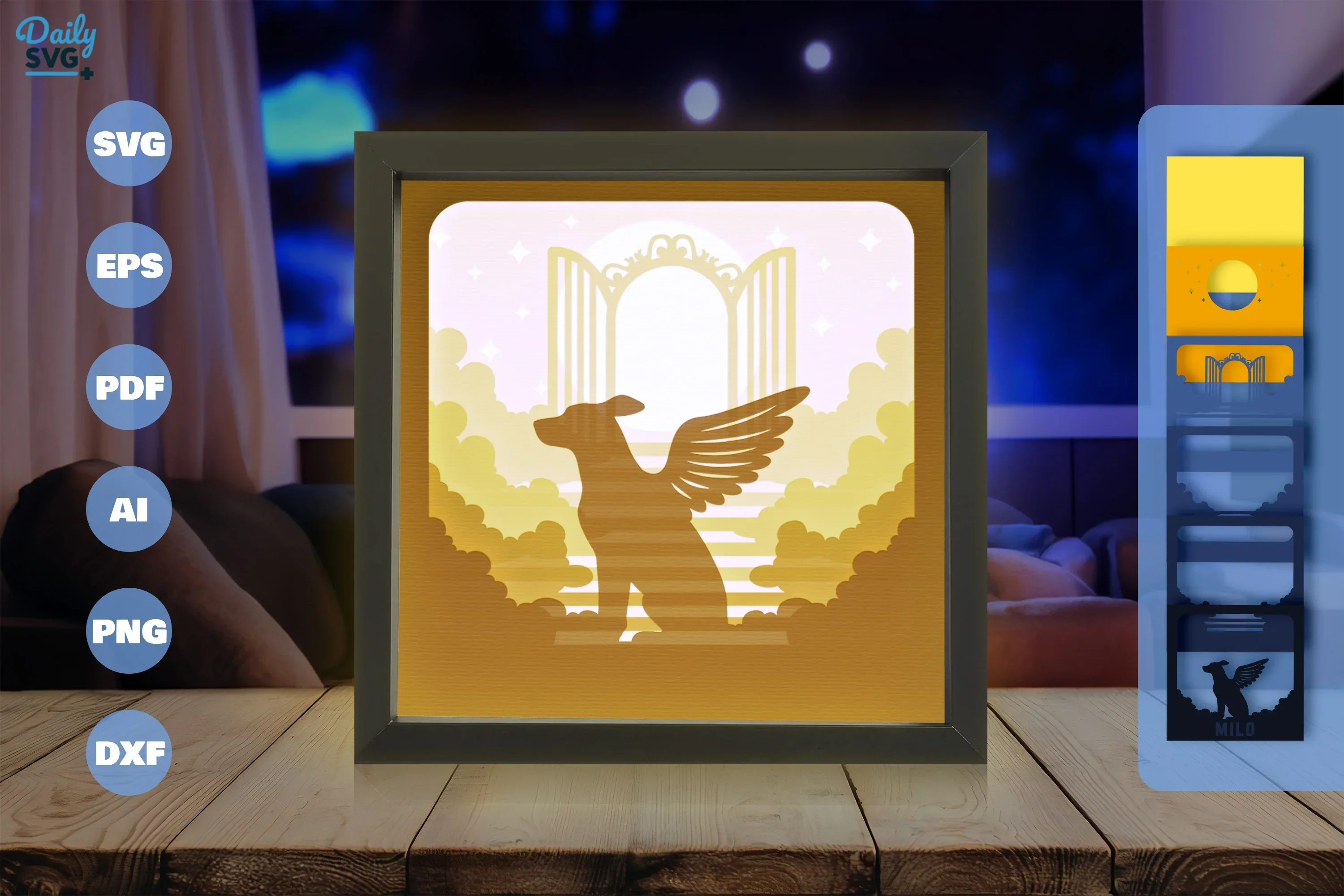 Dog Memorial Papercut SVG Bundle: Heavenly Tribute - Image 3