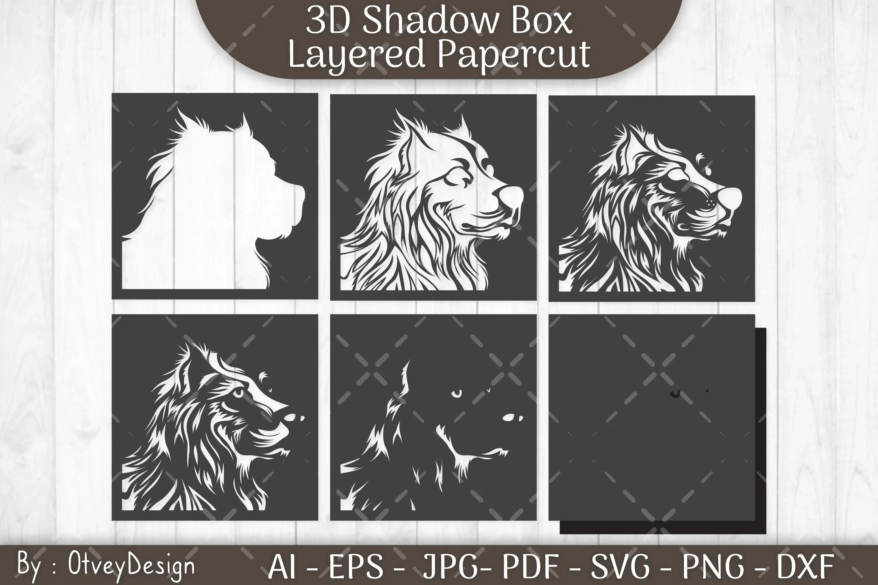 Dog Shadowbox Layered Papercut SVG Bundle - Image 2