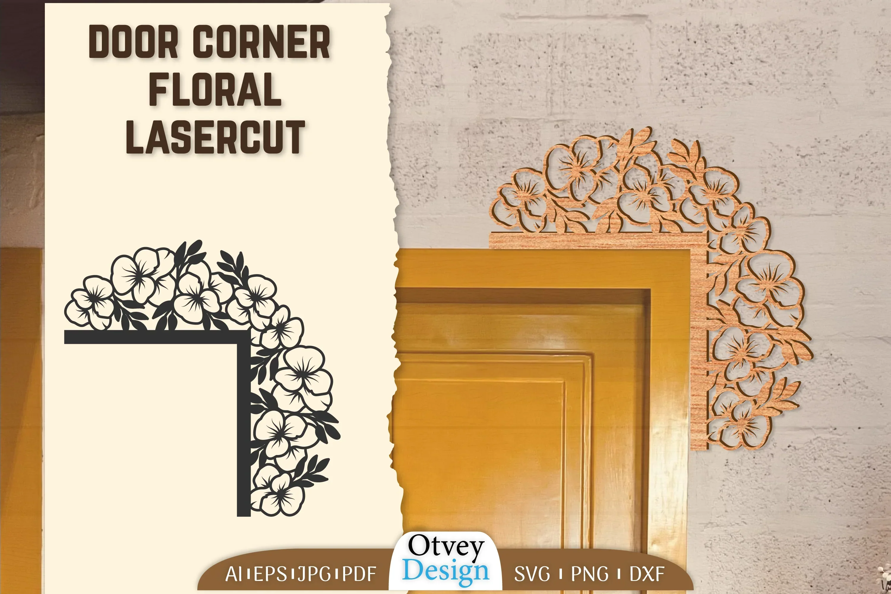 Door Corner Floral Lasercut SVG Bundle