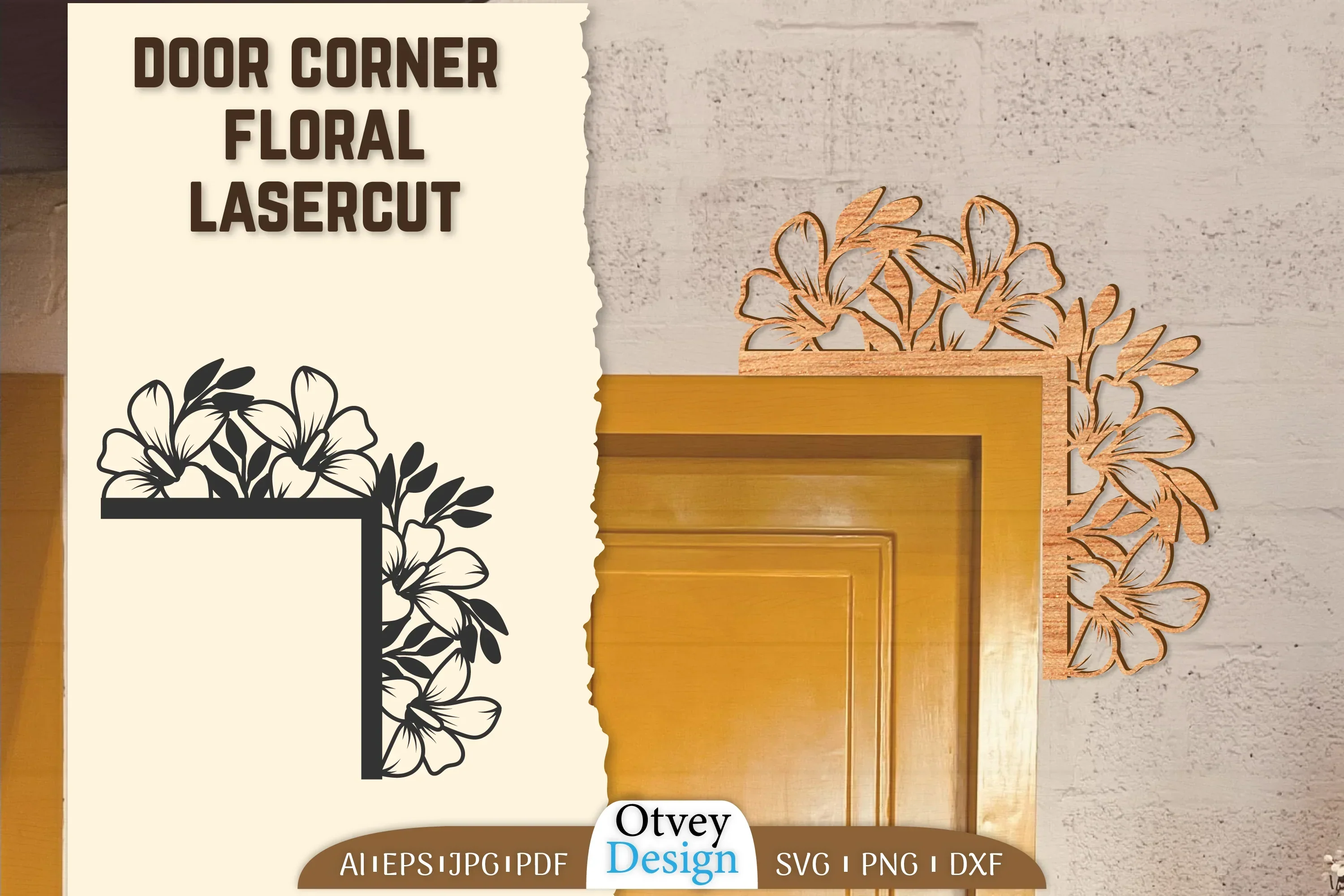 Door Corner Floral Lasercut SVG Bundle