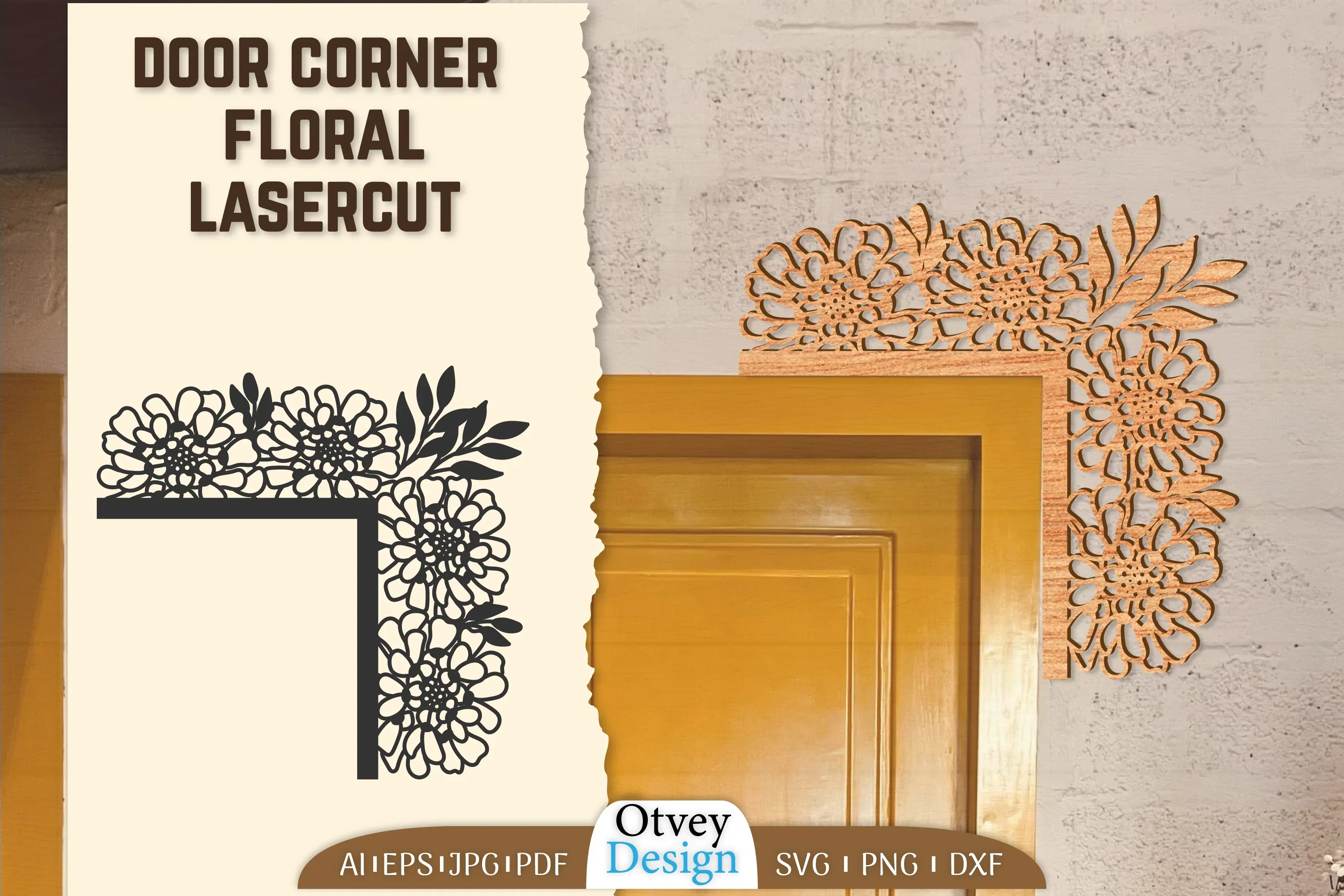 Door Corner Floral Lasercut SVG Bundle