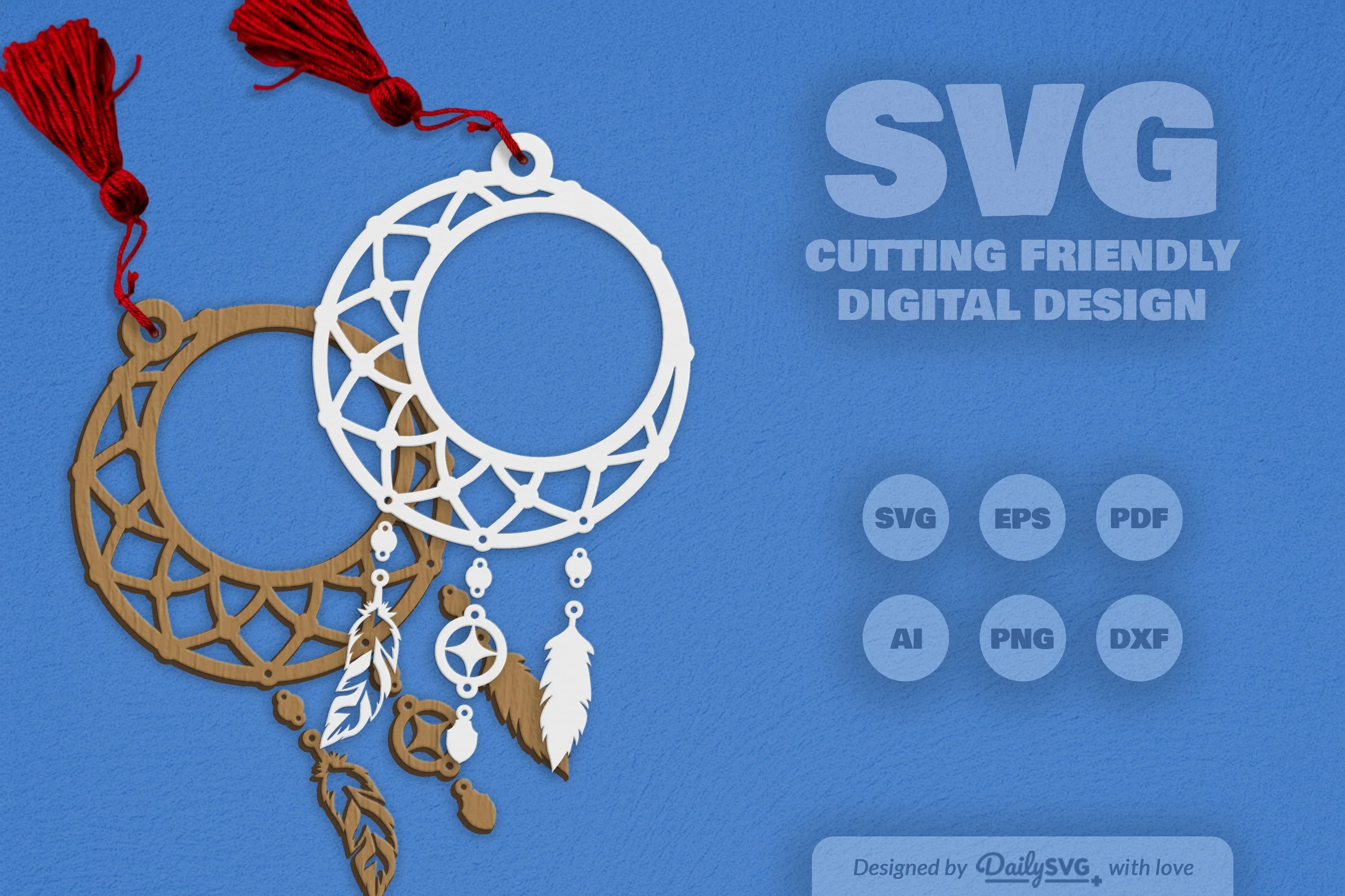 Dream Catcher Laser Cut Set Clipart SVG Bundle - Image 7