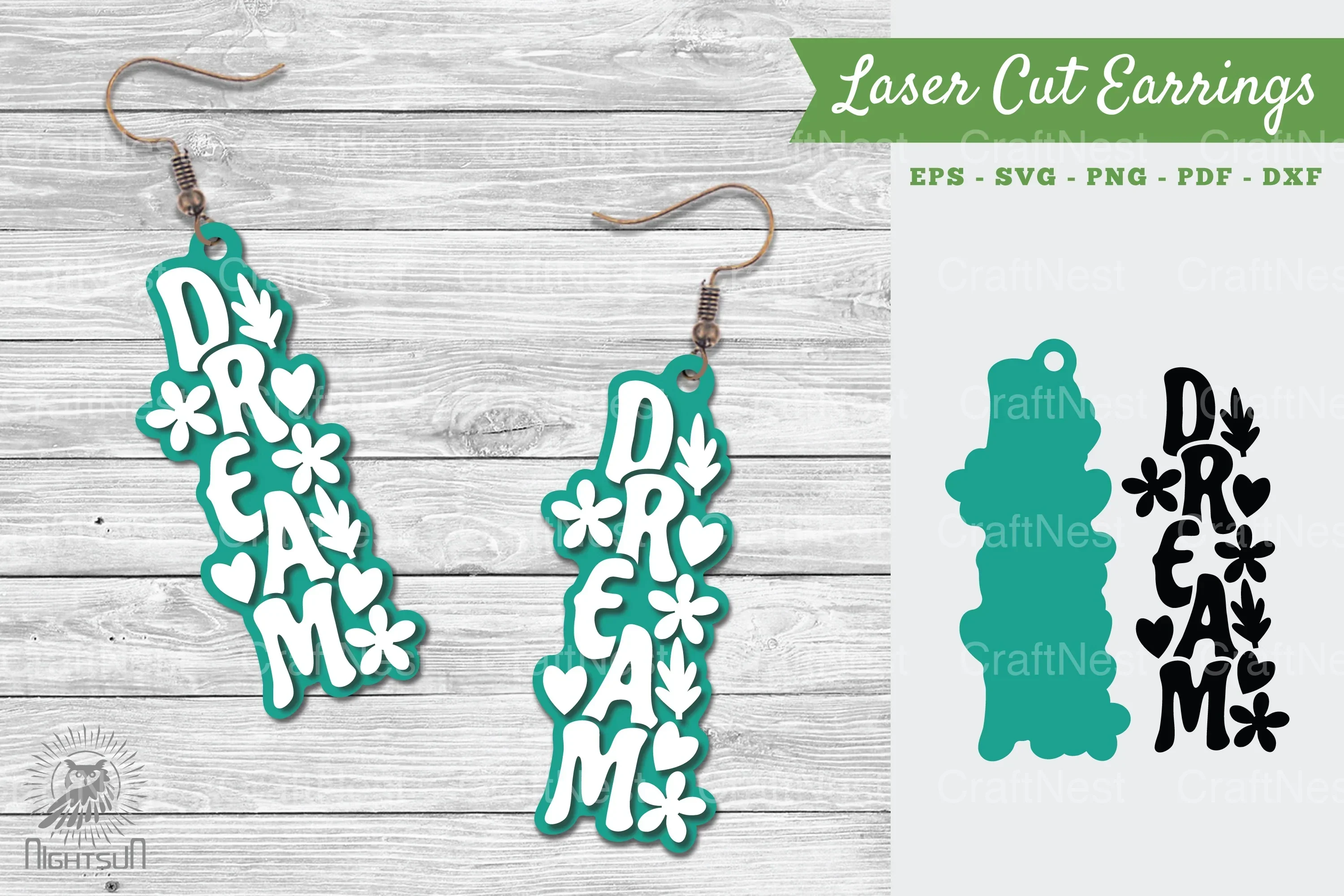Dream Laser Cut Earrings SVG Bundle