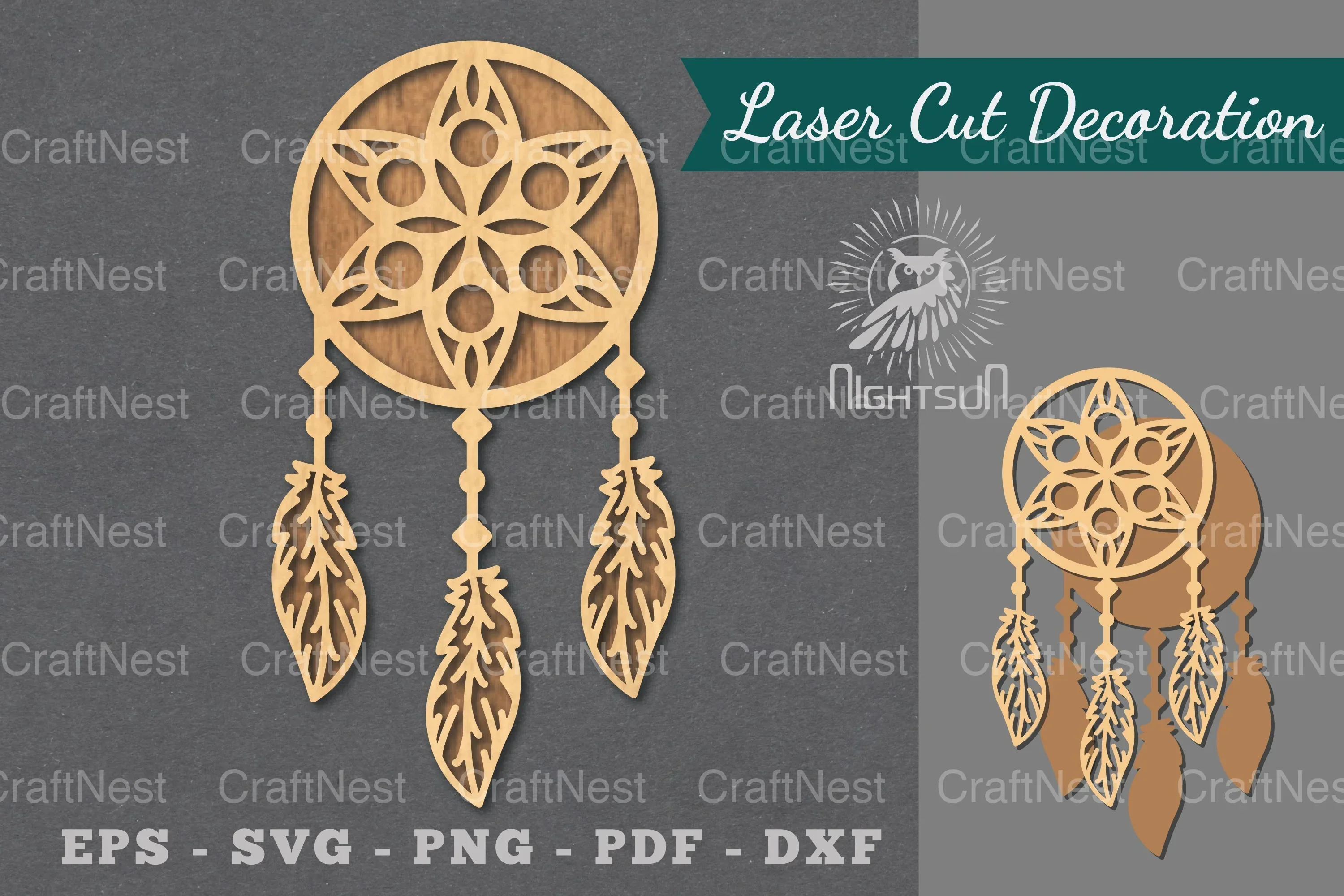 Dreamcatcher Laser Cut Decoration Clipart Bundle