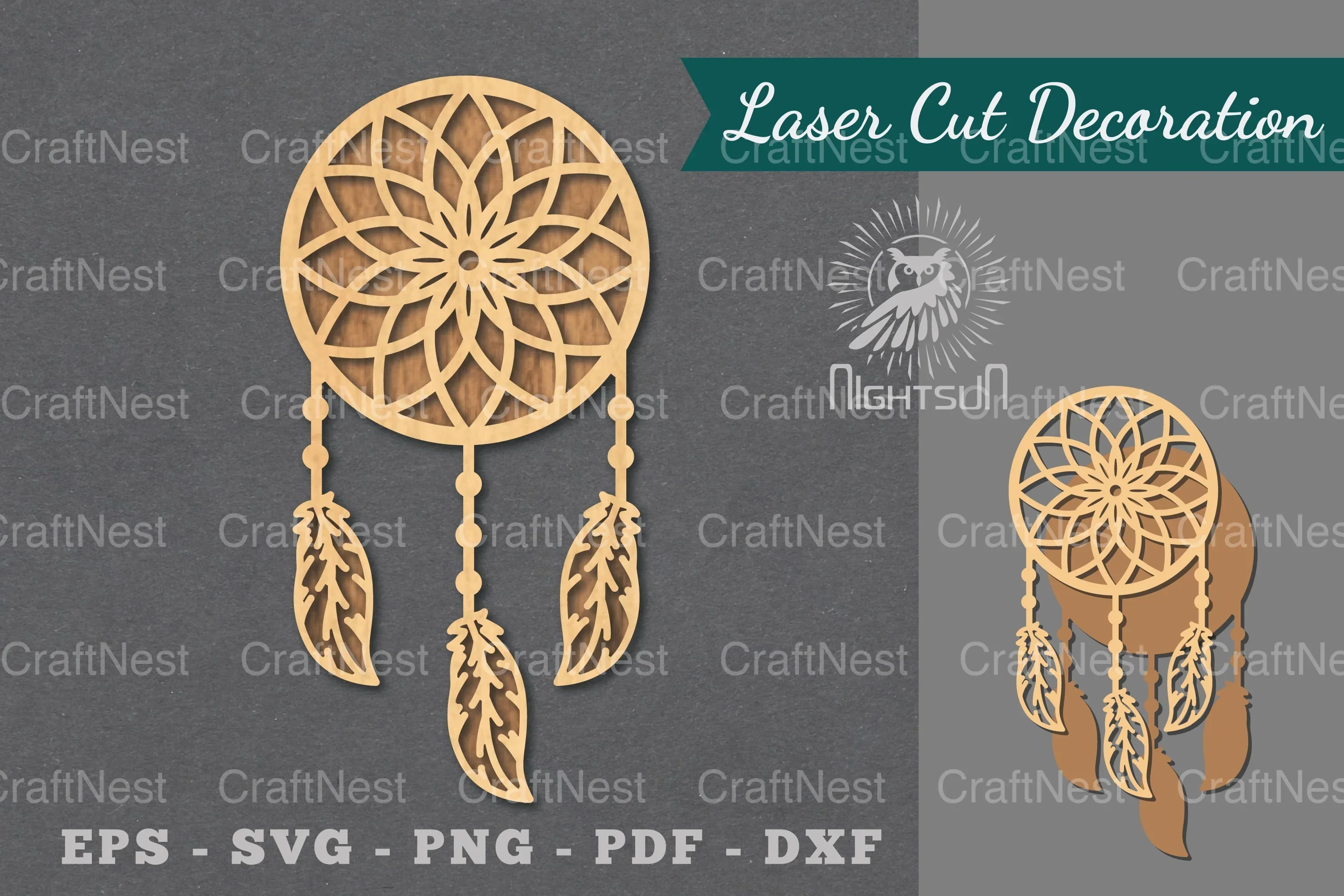 Dreamcatcher Laser Cut Decoration Clipart Bundle