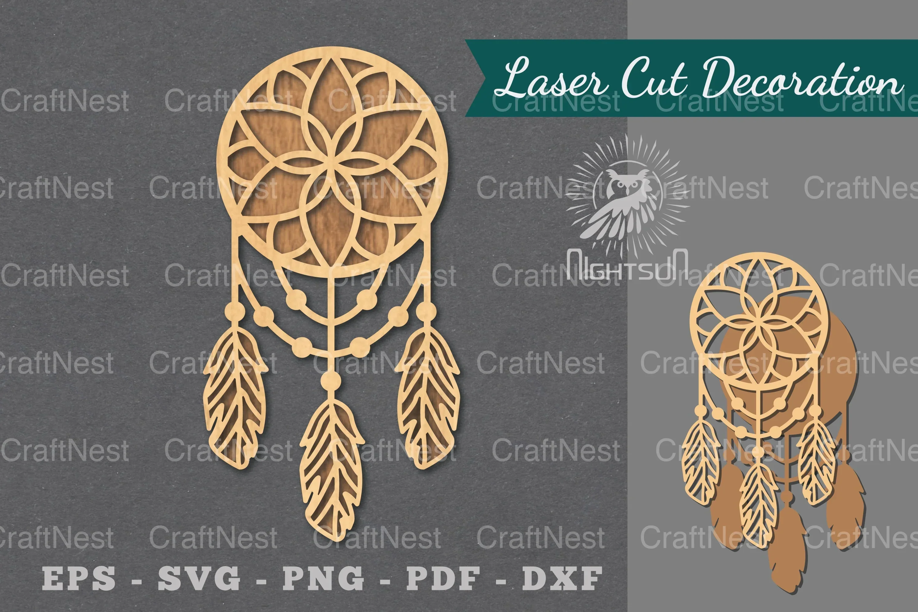 Dreamcatcher Laser Cut Decoration Clipart Bundle