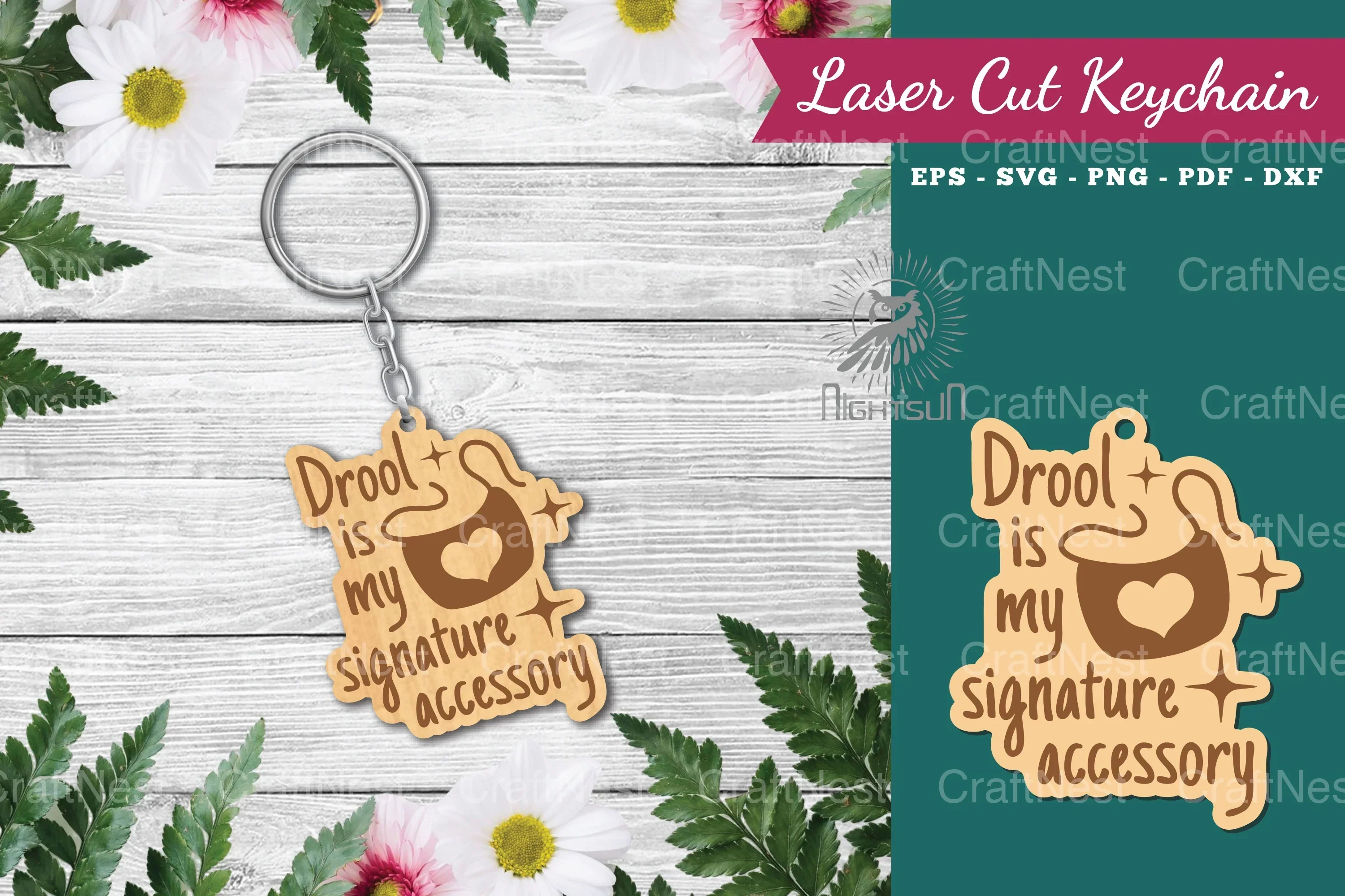 Drool Is My Signature Accessory Keychain Clipart Bundle