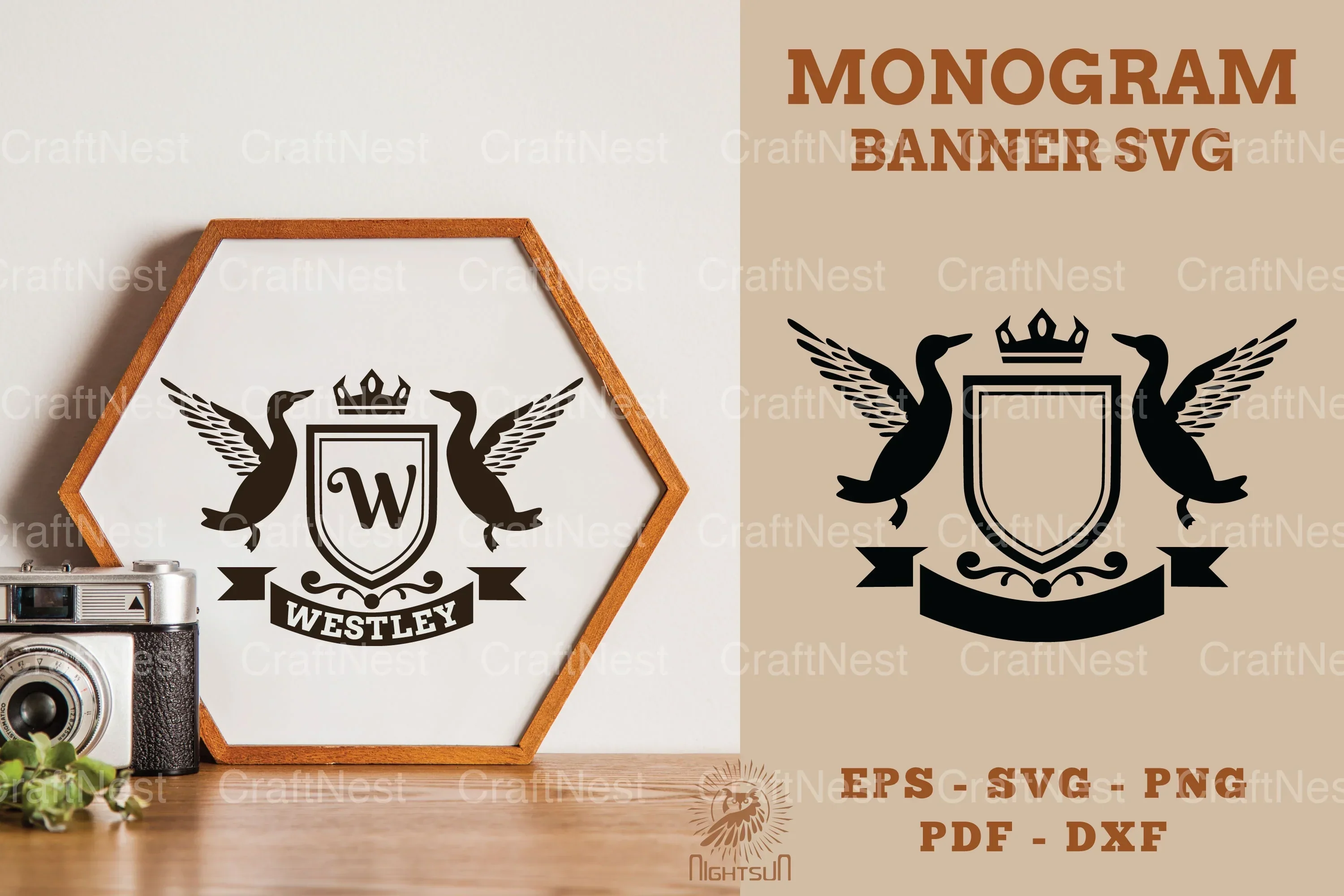 Duck Monogram Banner Clipart Bundle