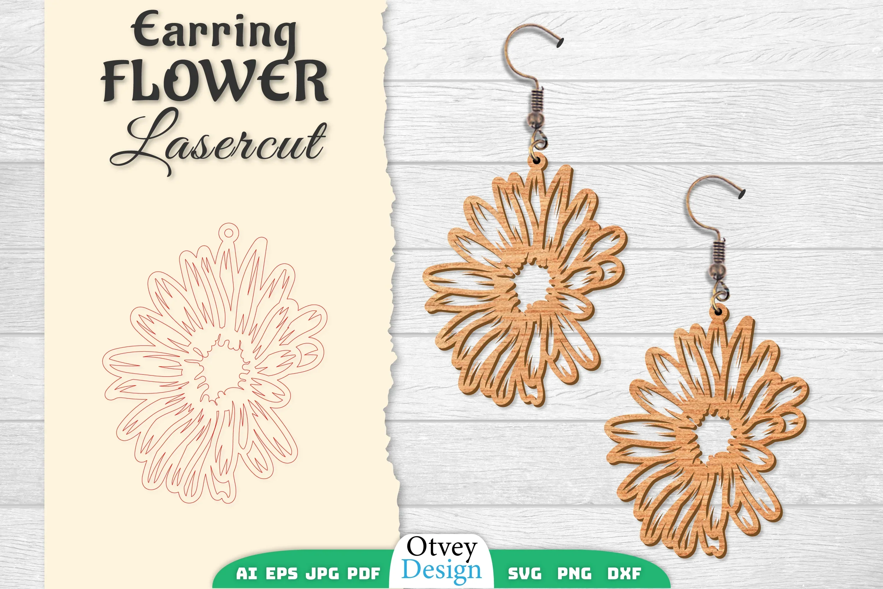 Earring Flower Lasercut SVG Bundle