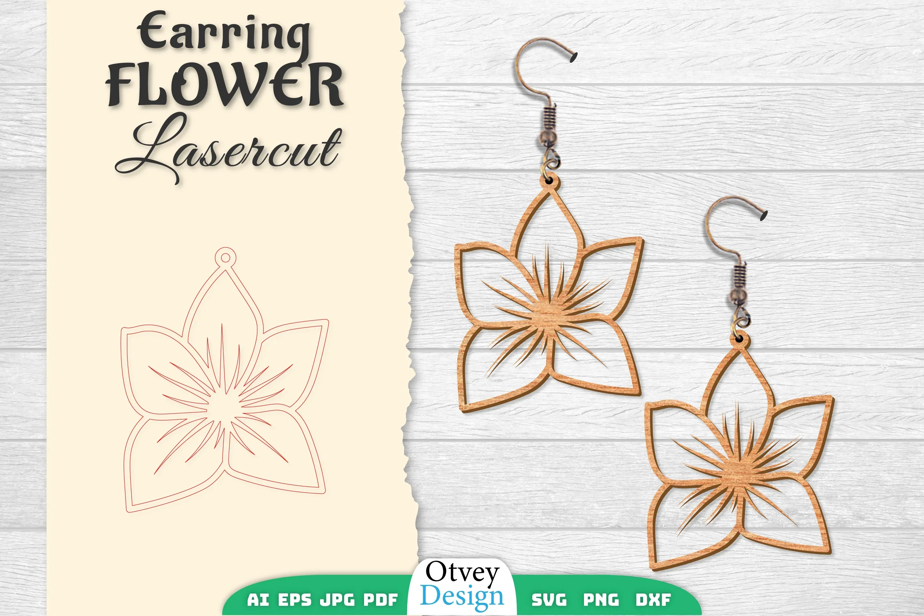 Earring Flower Lasercut SVG Bundle