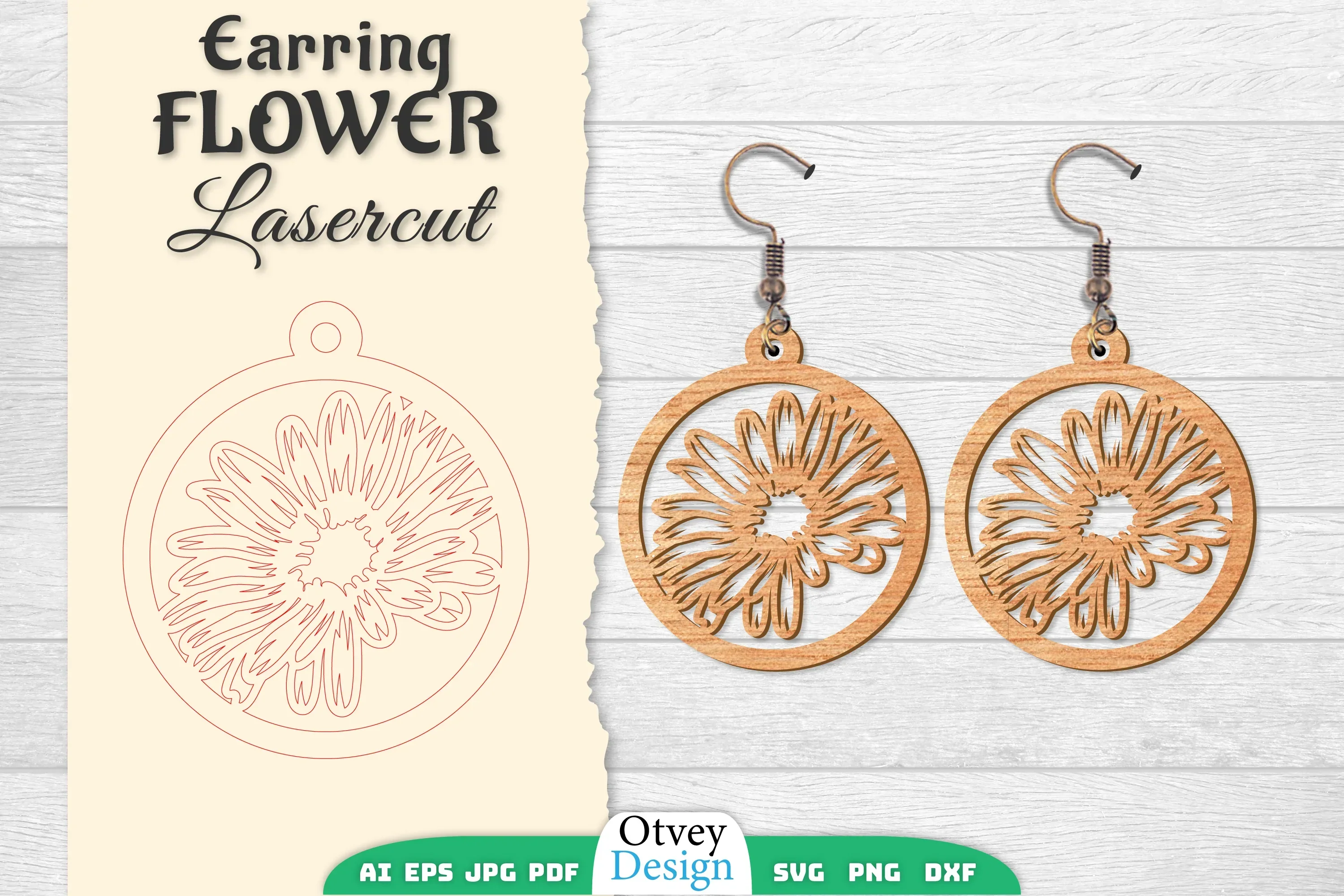 Earring Flower Lasercut SVG Bundle