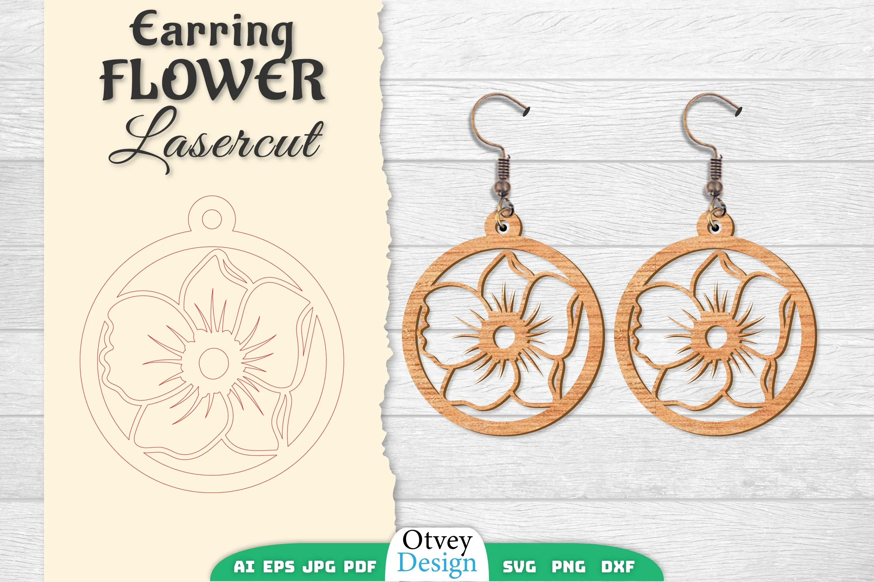 Earring Flower Lasercut SVG Bundle