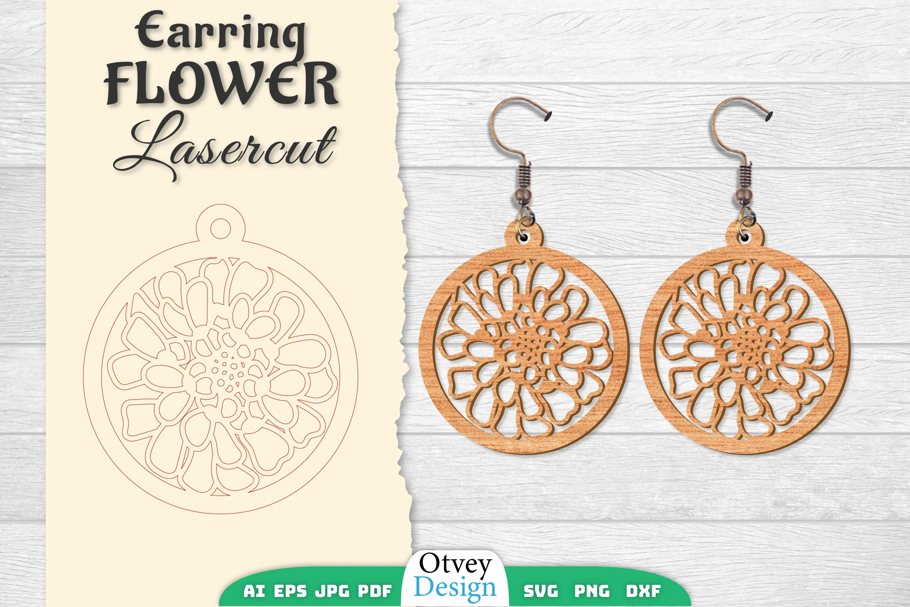 Earring Flower Lasercut SVG Bundle
