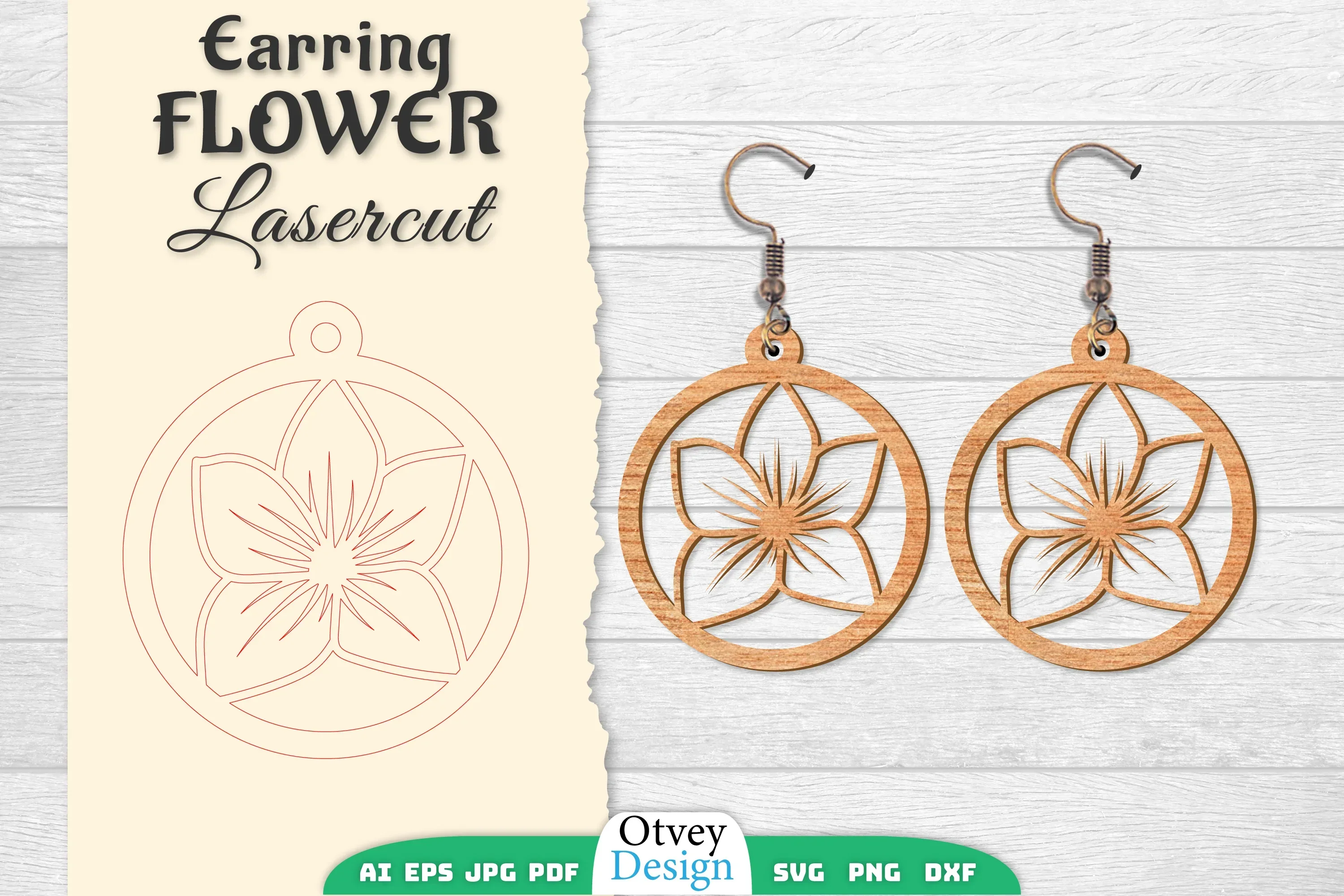 Earring Flower Lasercut SVG Bundle