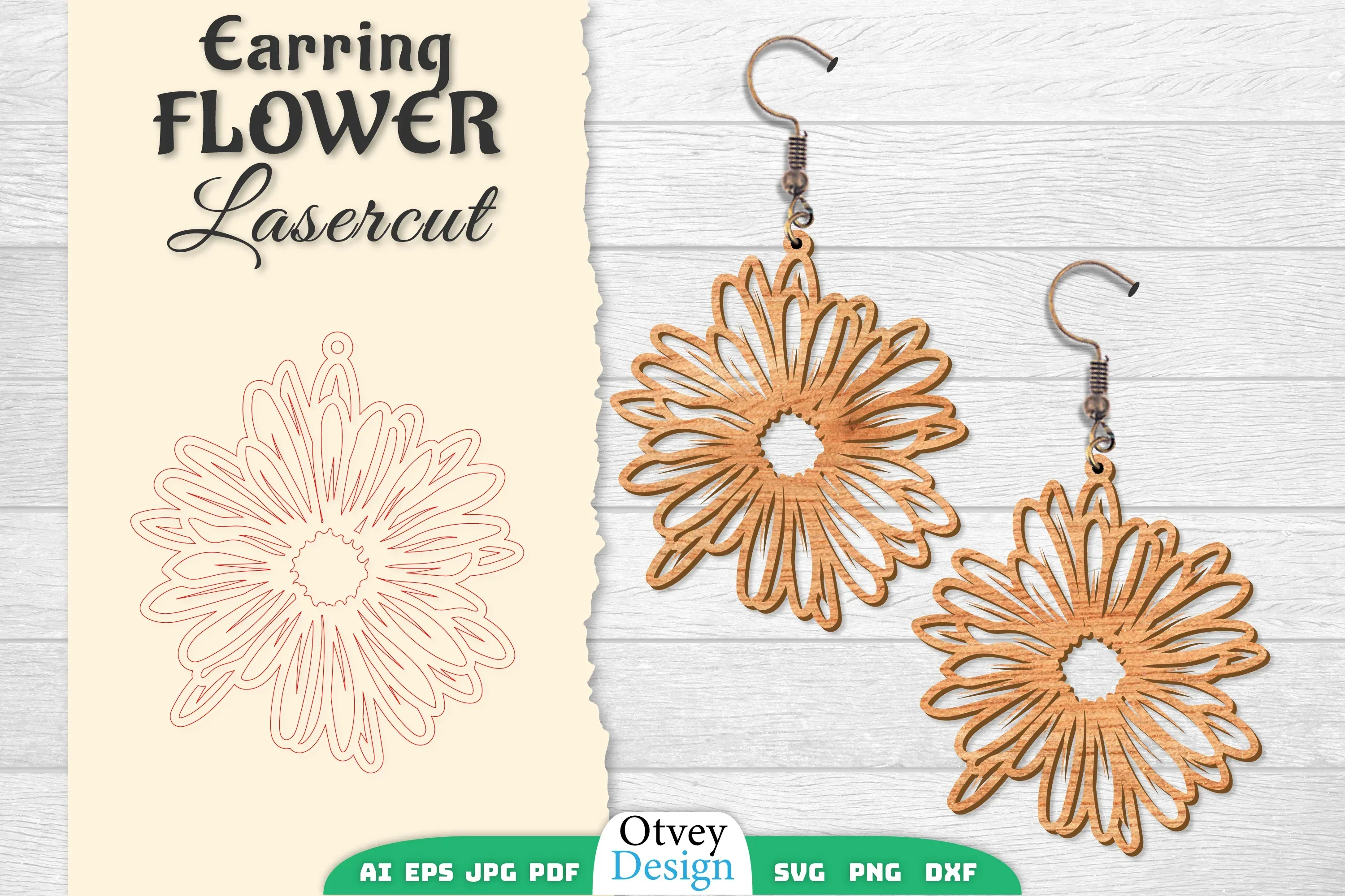 Earring Flower Lasercut SVG Bundle