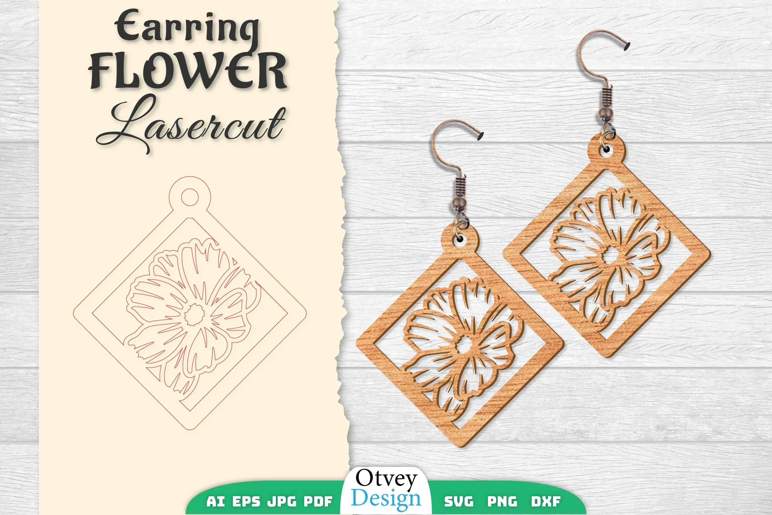 Earring Flower Lasercut SVG Bundle