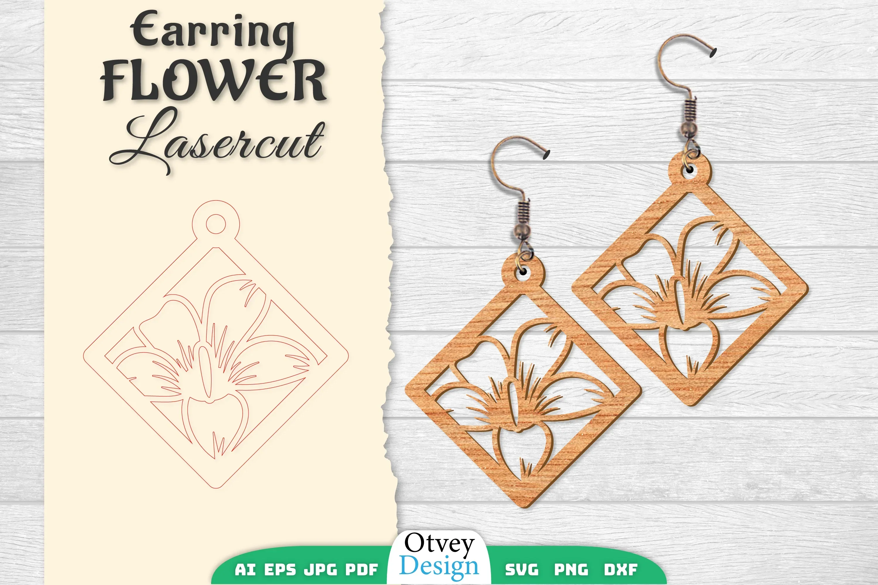 Earring Flower Lasercut SVG Bundle