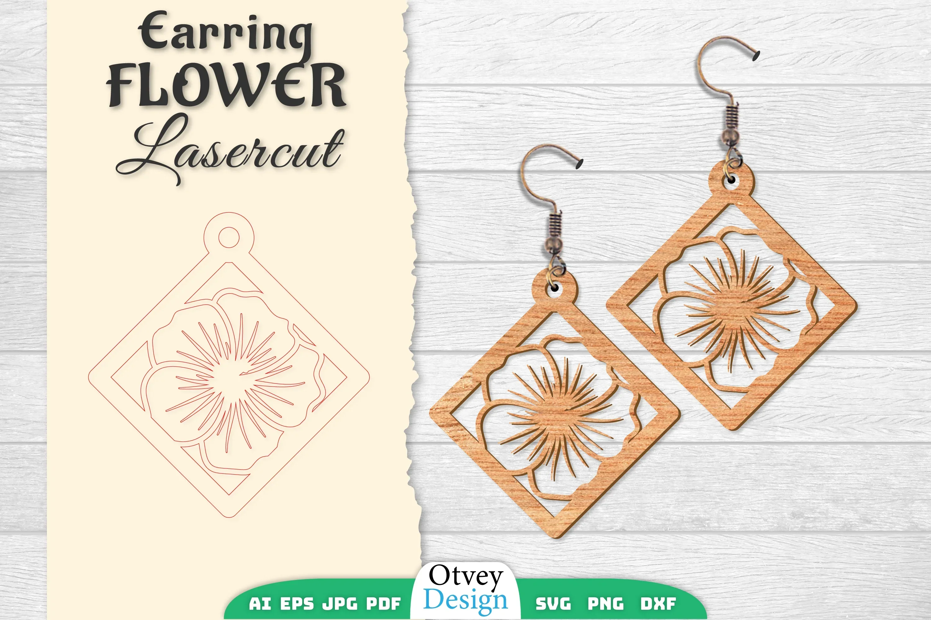 Earring Flower Lasercut SVG Bundle
