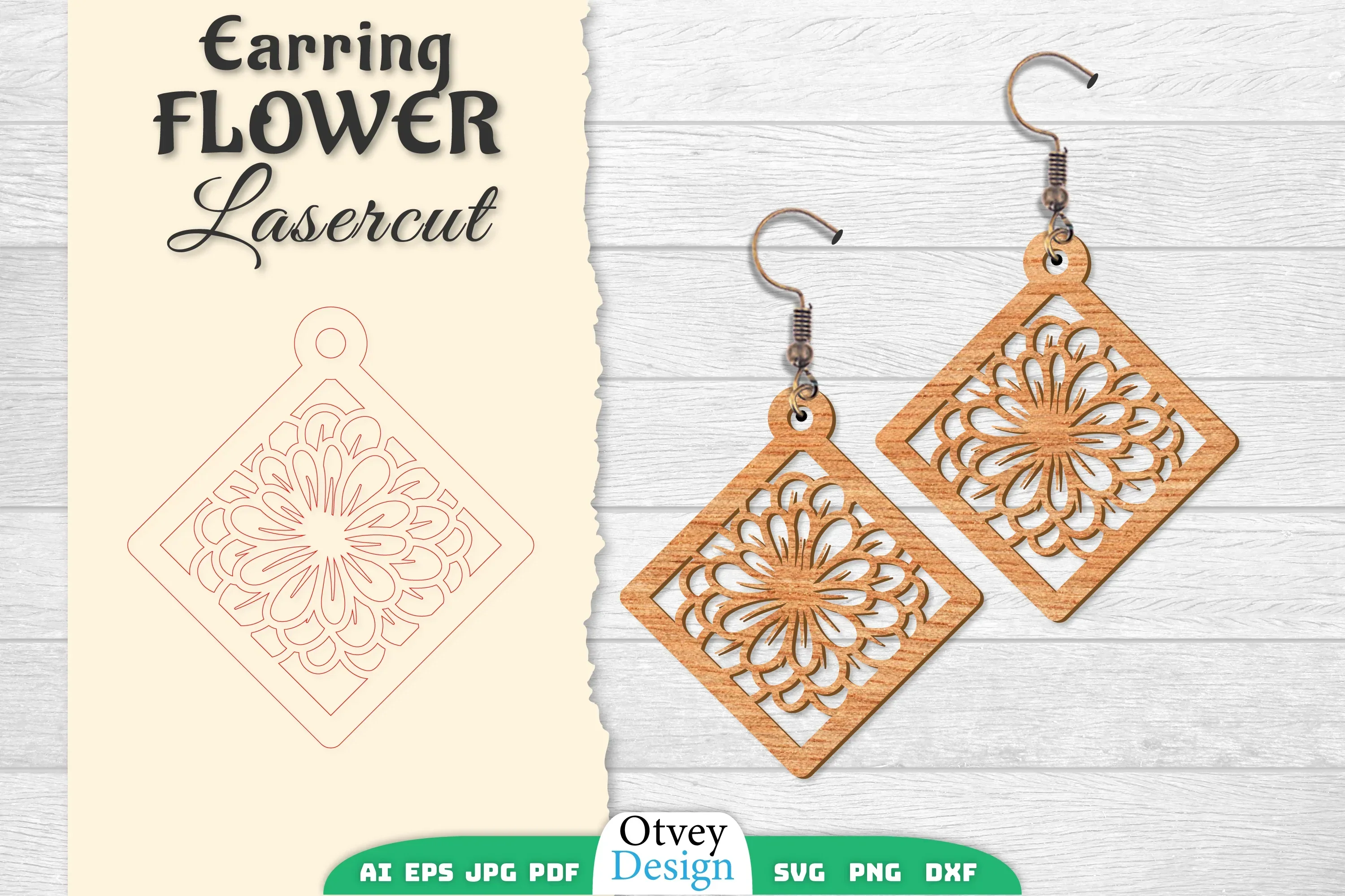 Earring Flower Lasercut SVG Bundle