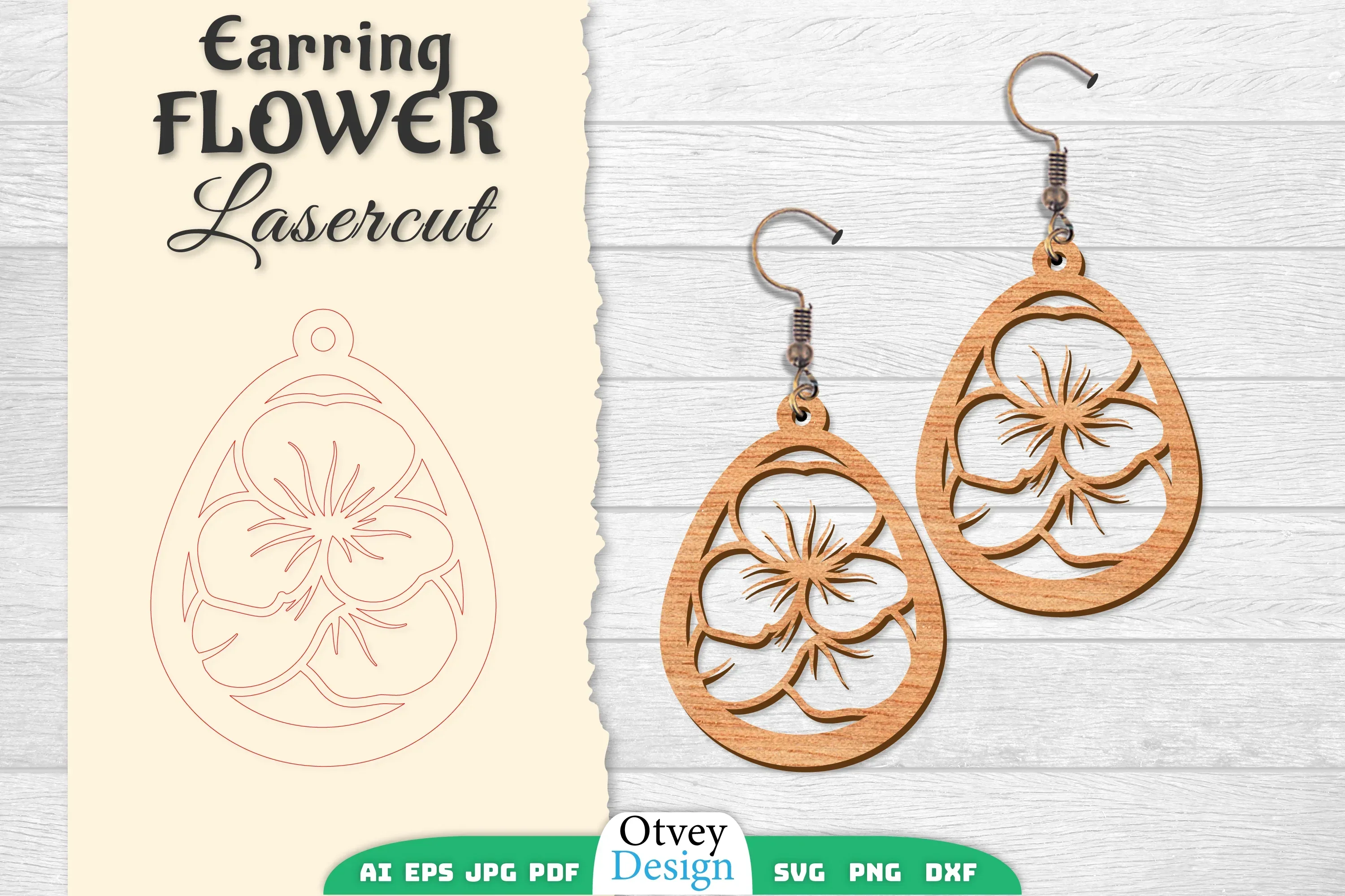 Earring Flower Lasercut SVG Bundle