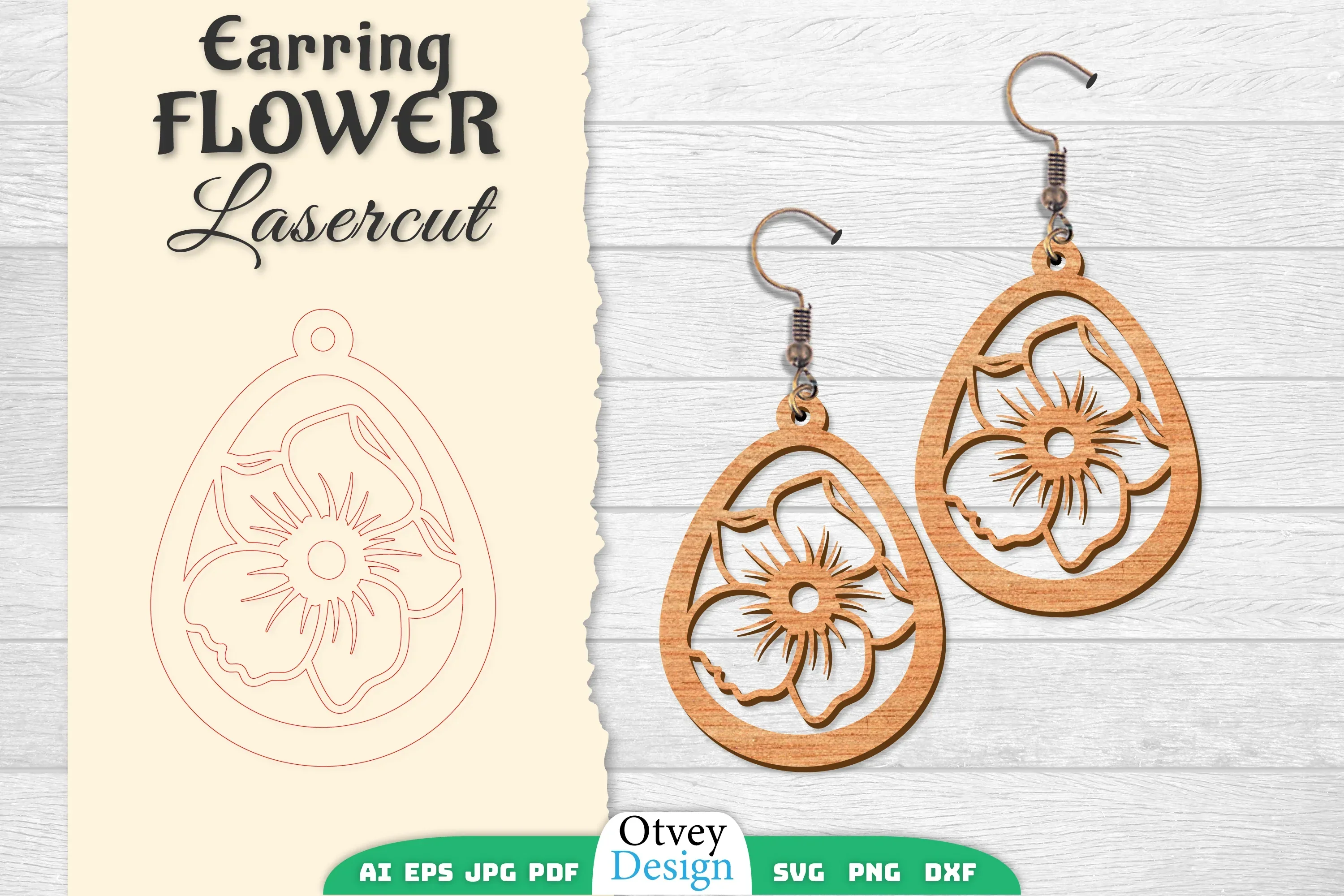 Earring Flower Lasercut SVG Bundle