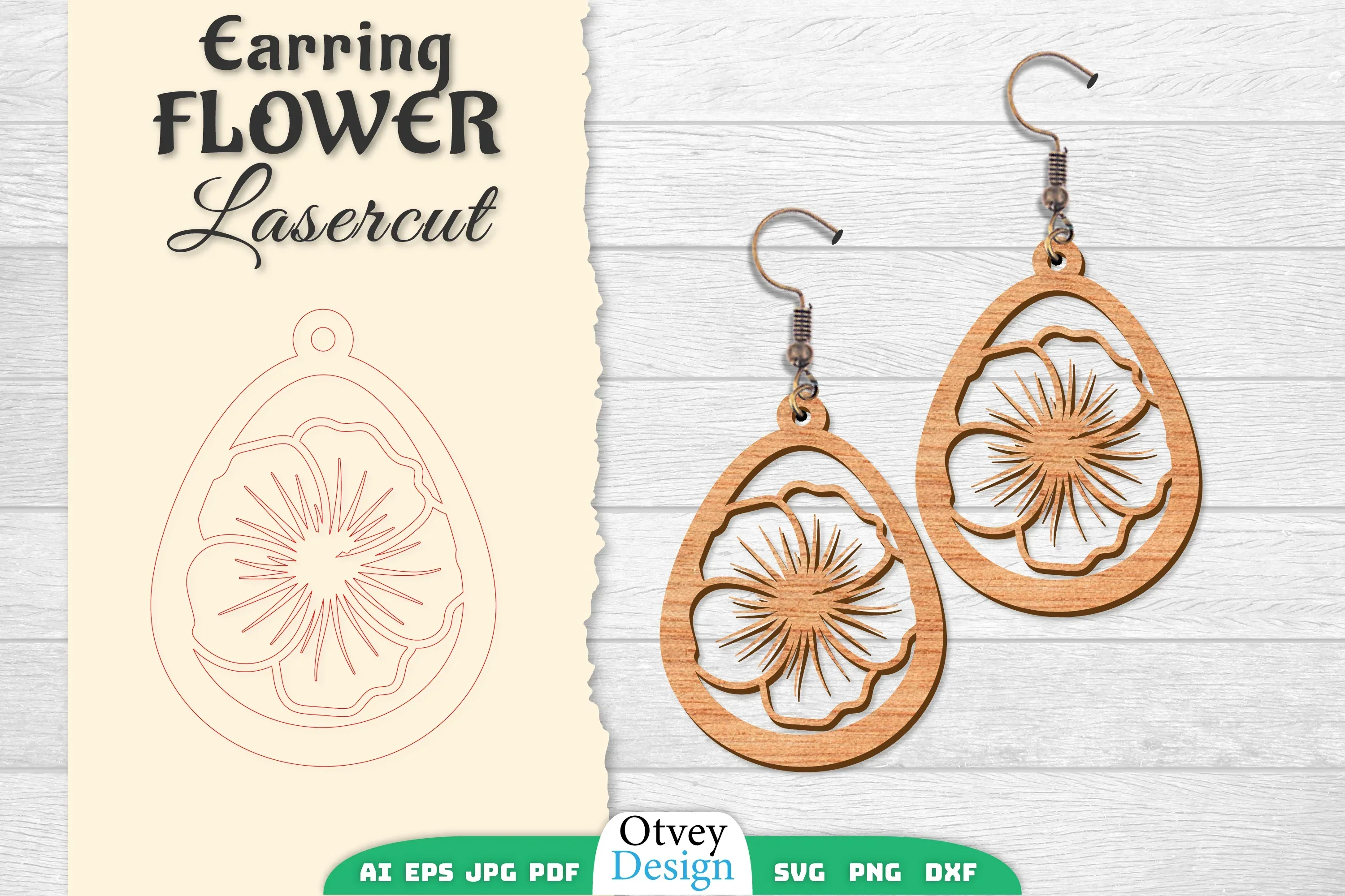 Earring Flower Lasercut SVG Bundle