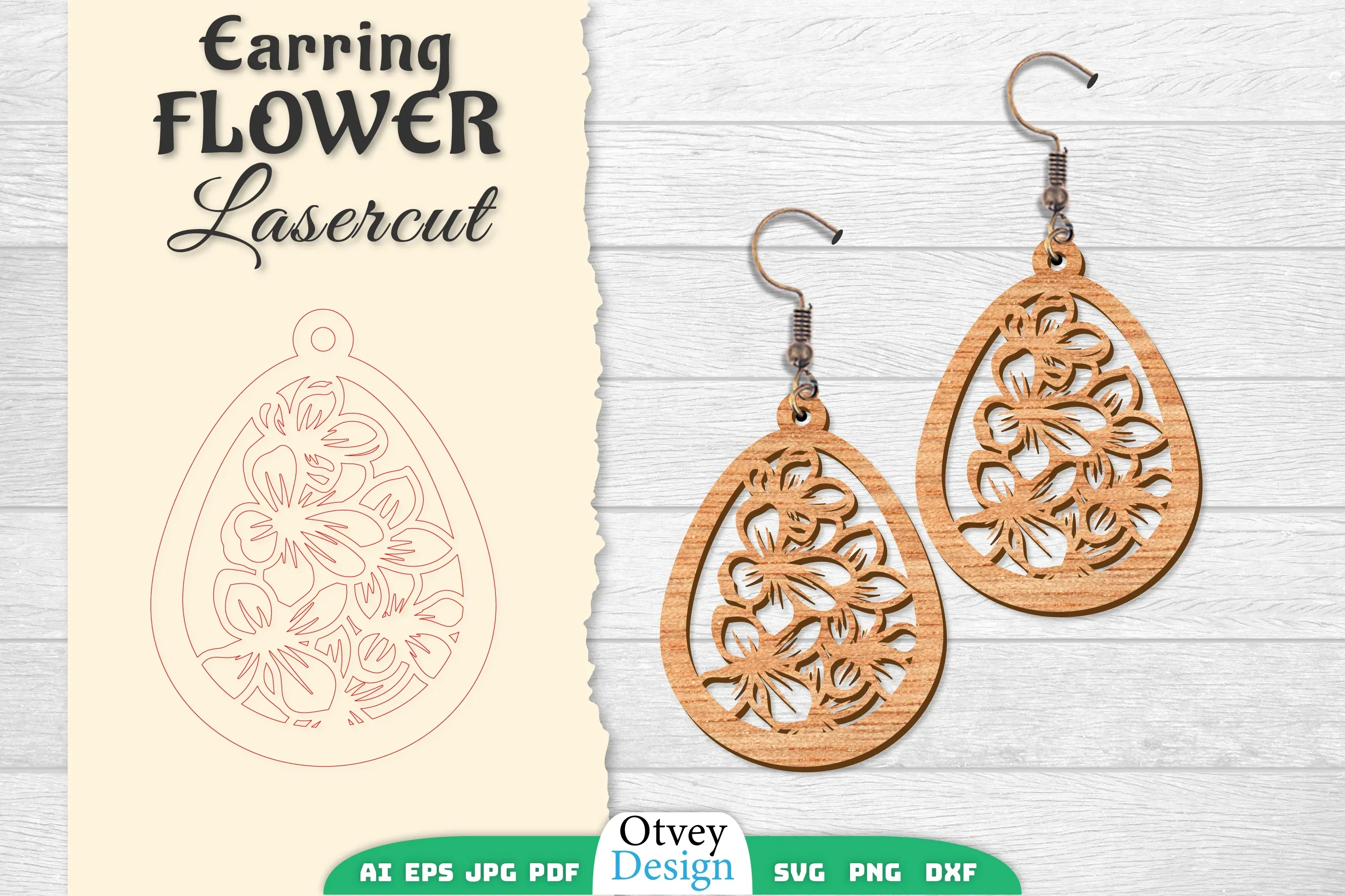 Earring Flower Lasercut SVG Bundle