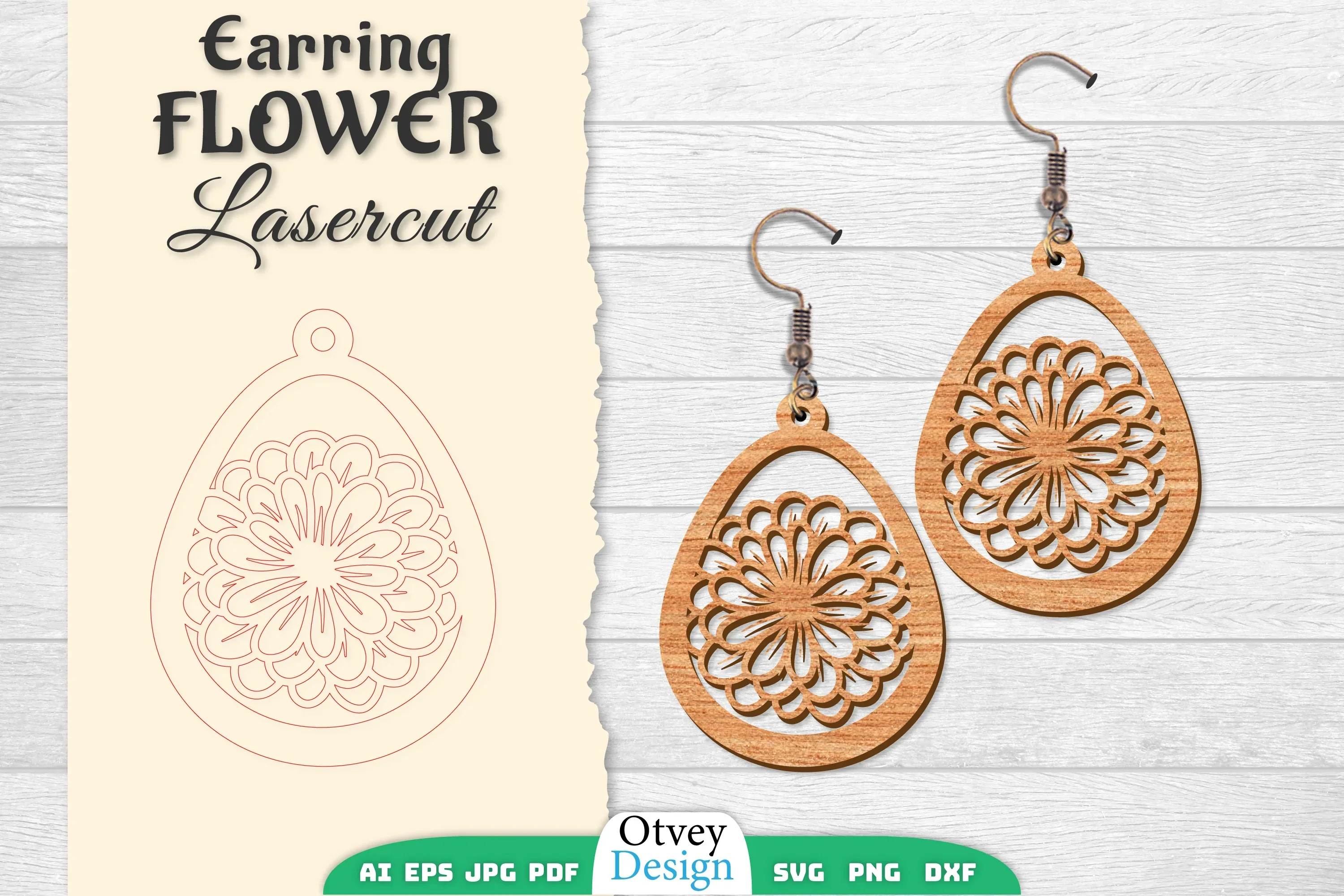 Earring Flower Lasercut SVG Bundle