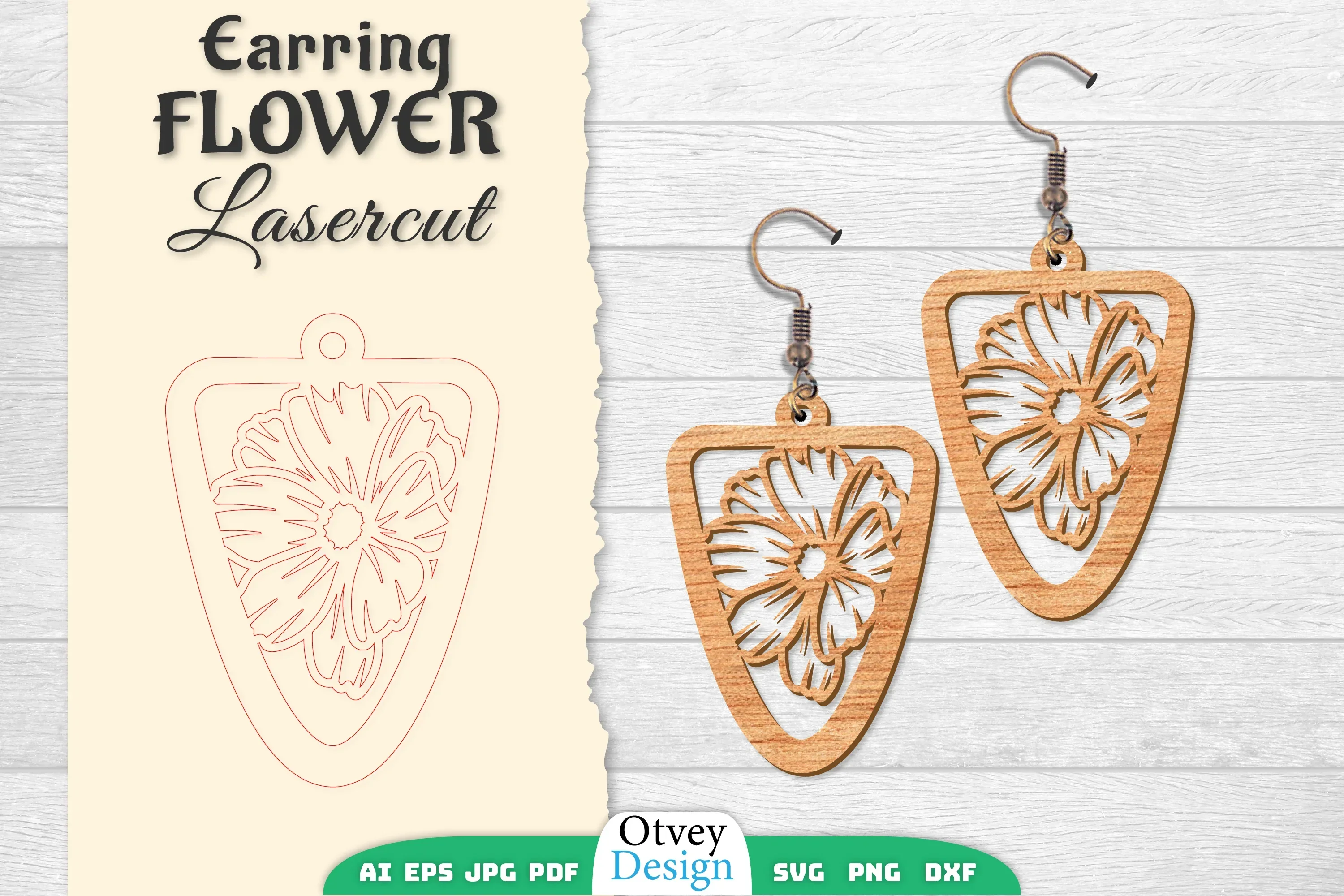 Earring Flower Lasercut SVG Bundle