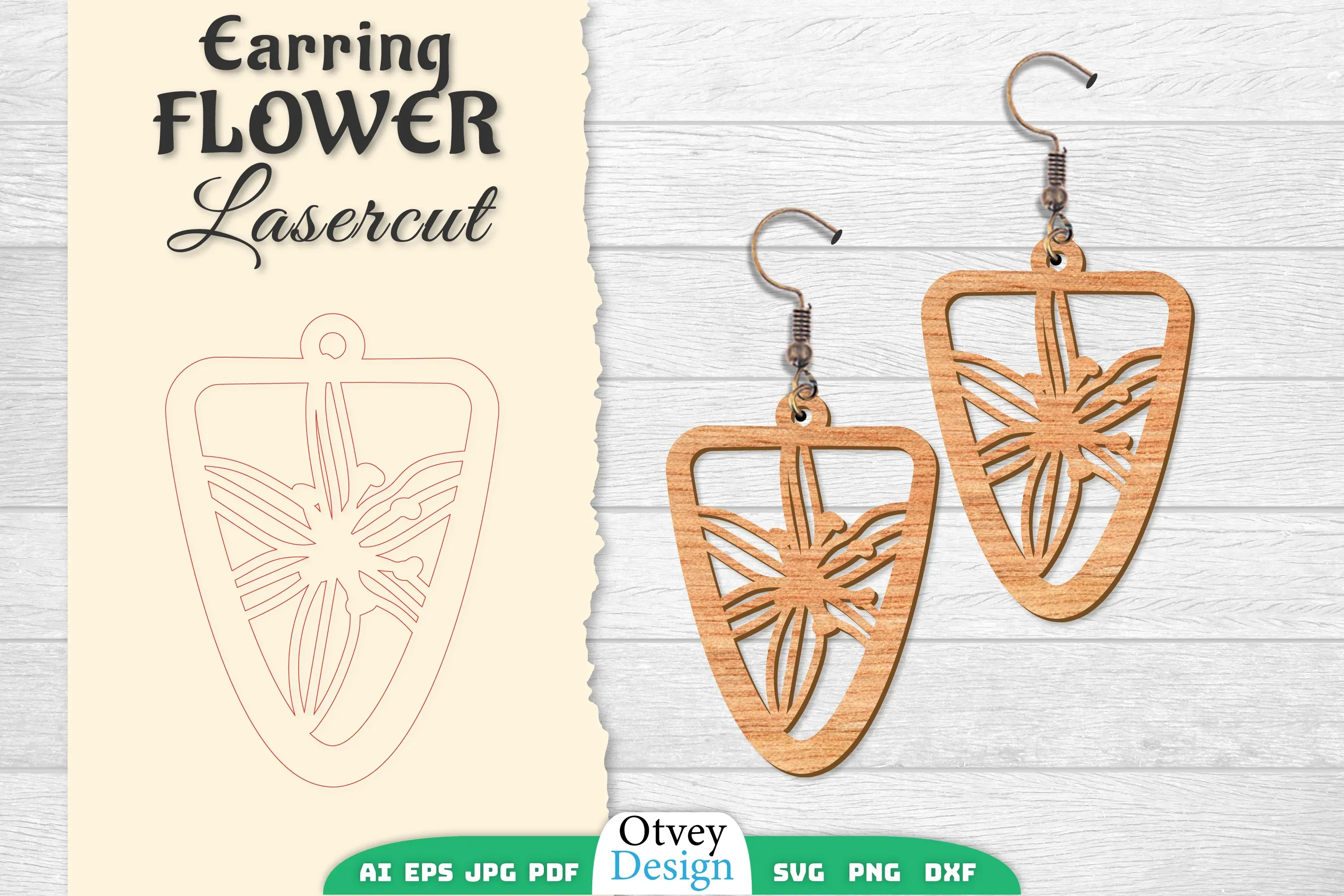 Earring Flower Lasercut SVG Bundle