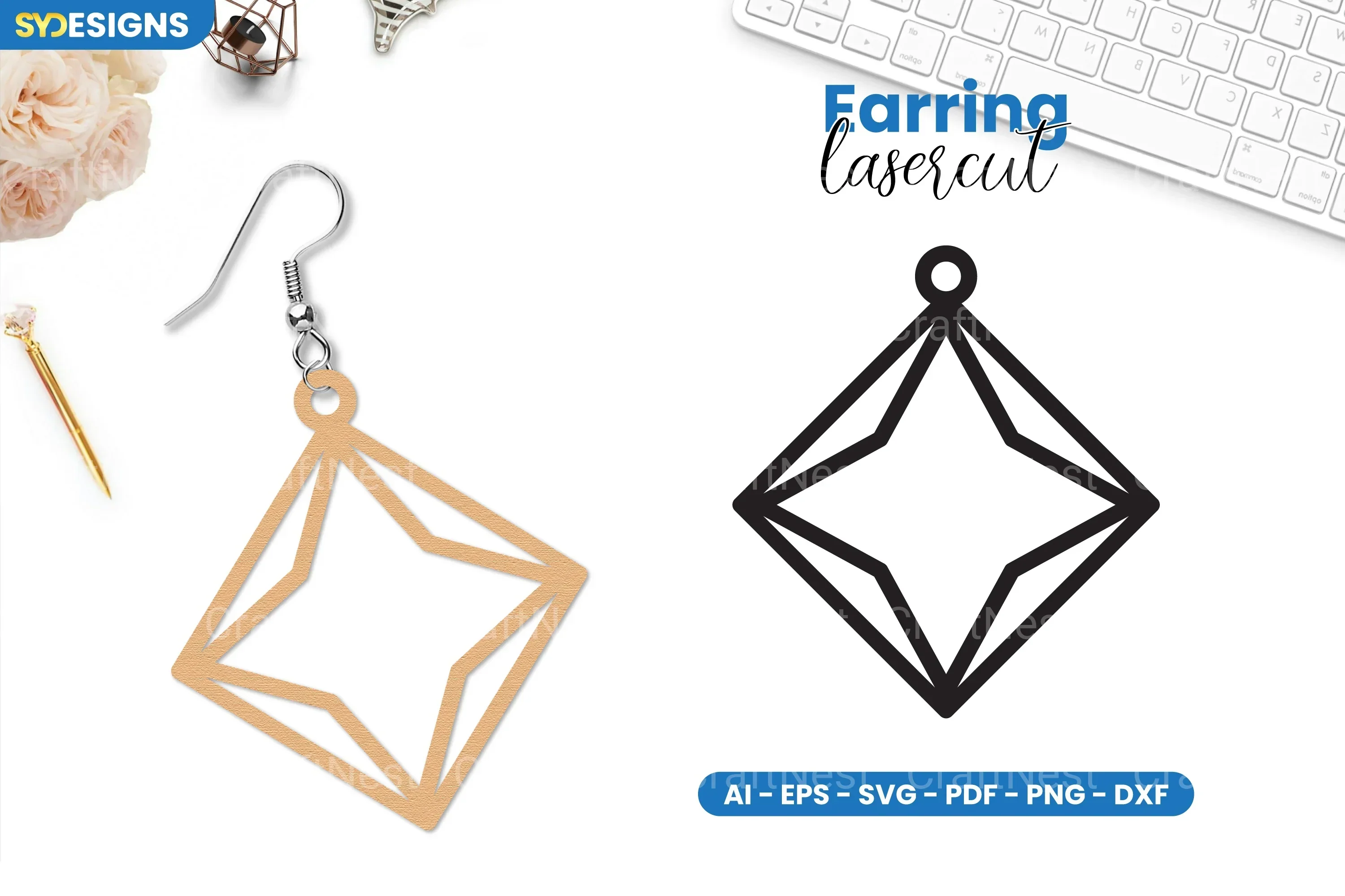 Earring Lasercut SVG Bundle - 16 Designs