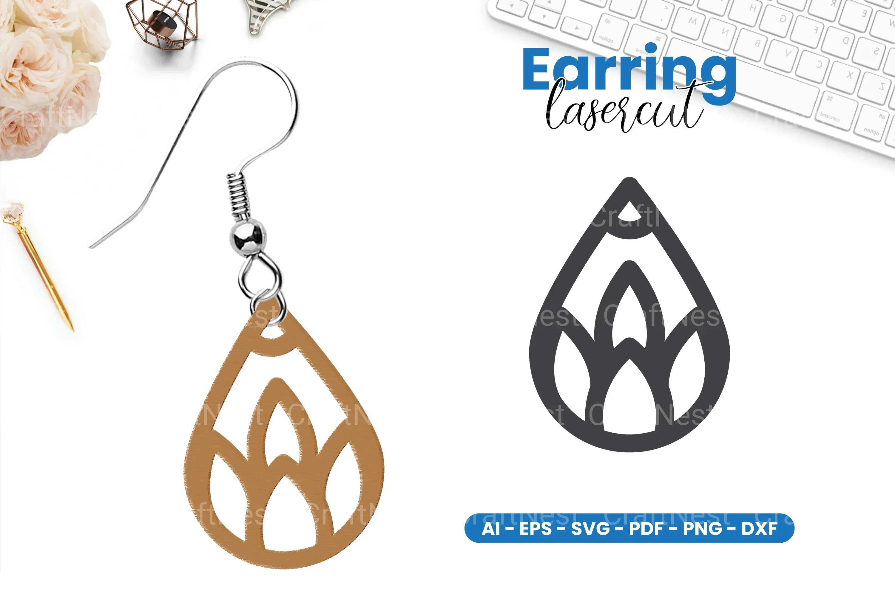 Earring Lasercut SVG Bundle - 40 Designs