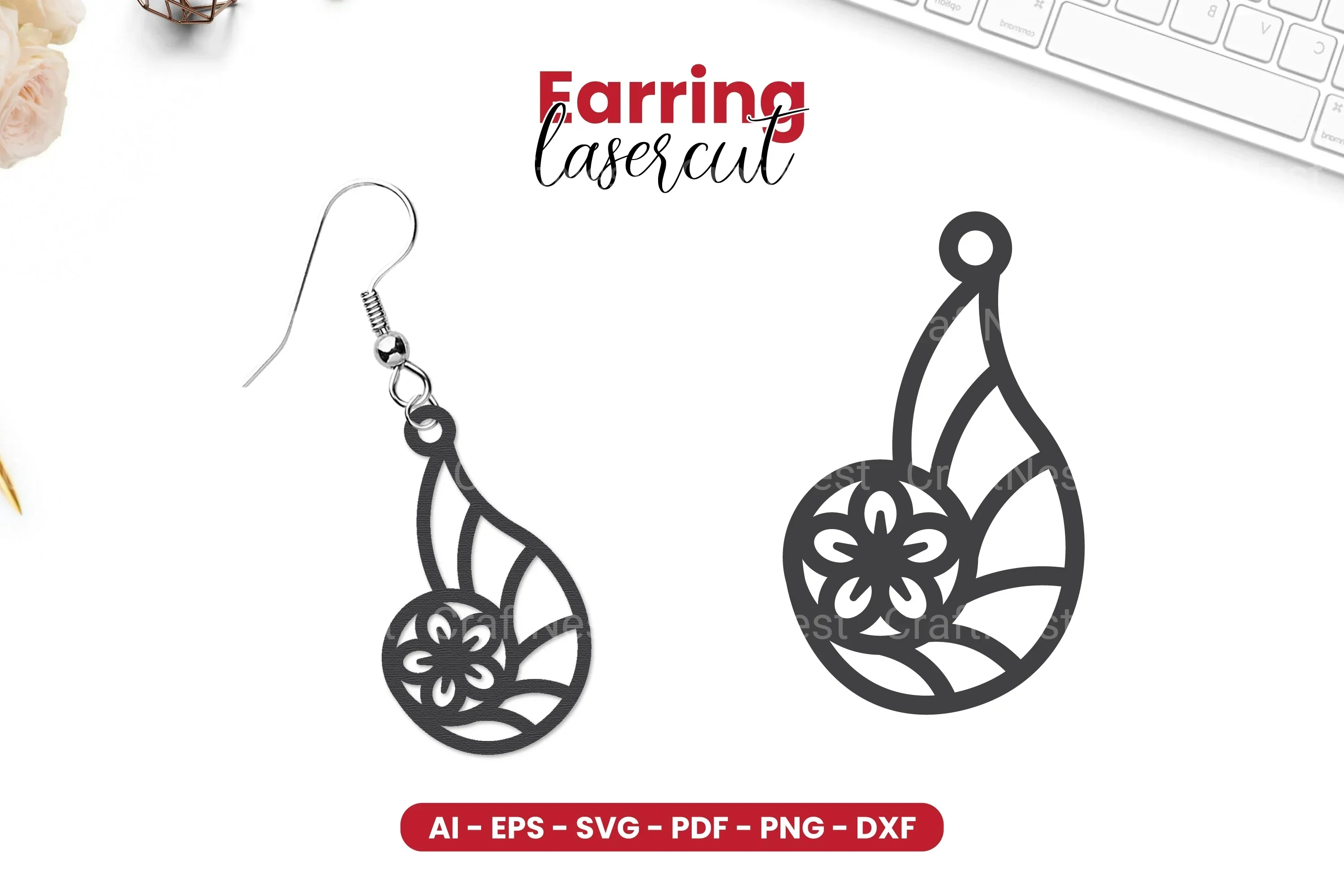 Earring Lasercut SVG Bundle - 63 Designs Clipart Bundle