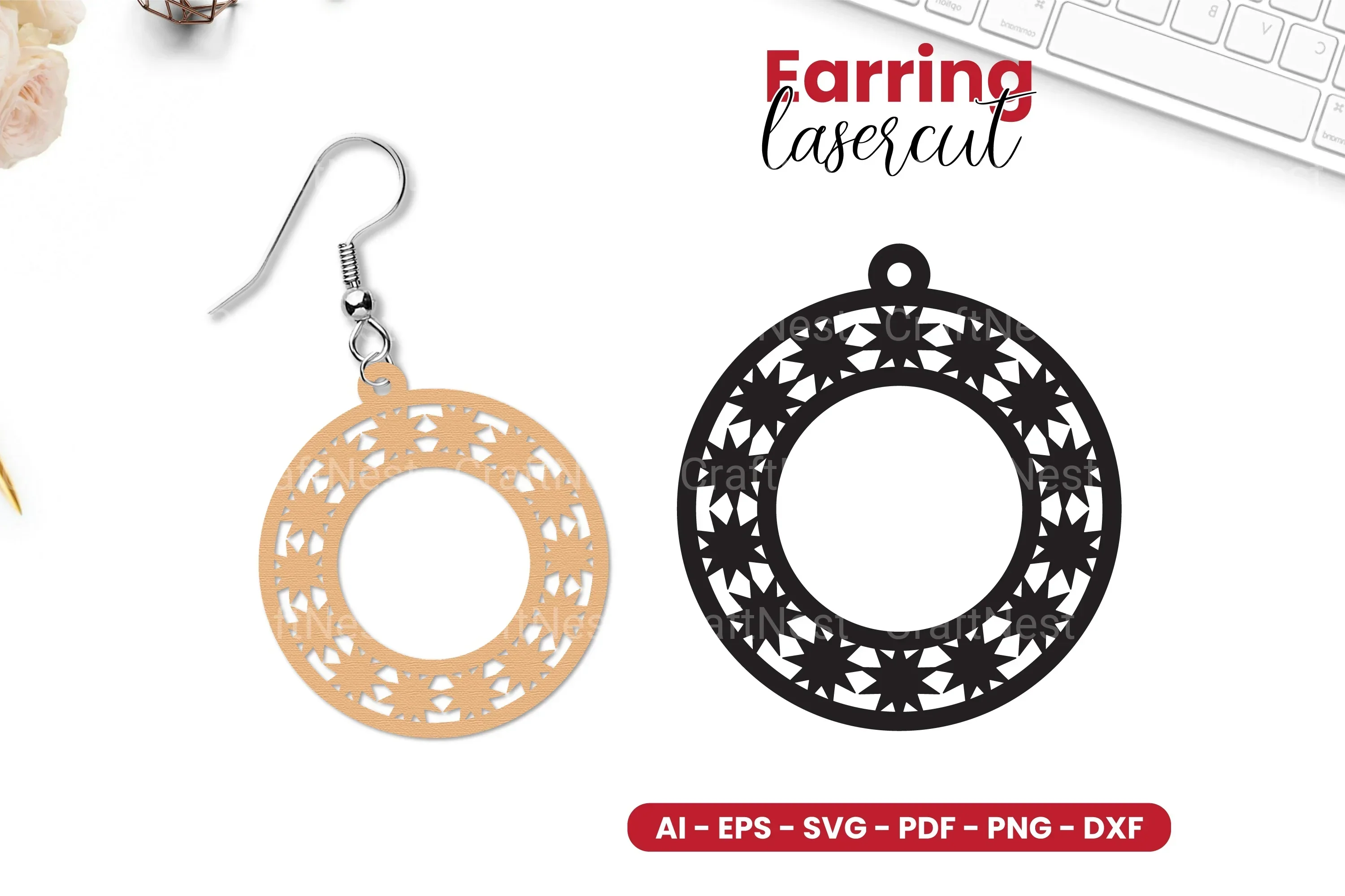 Earring Lasercut SVG Bundle - 86 Designs Clipart Bundle