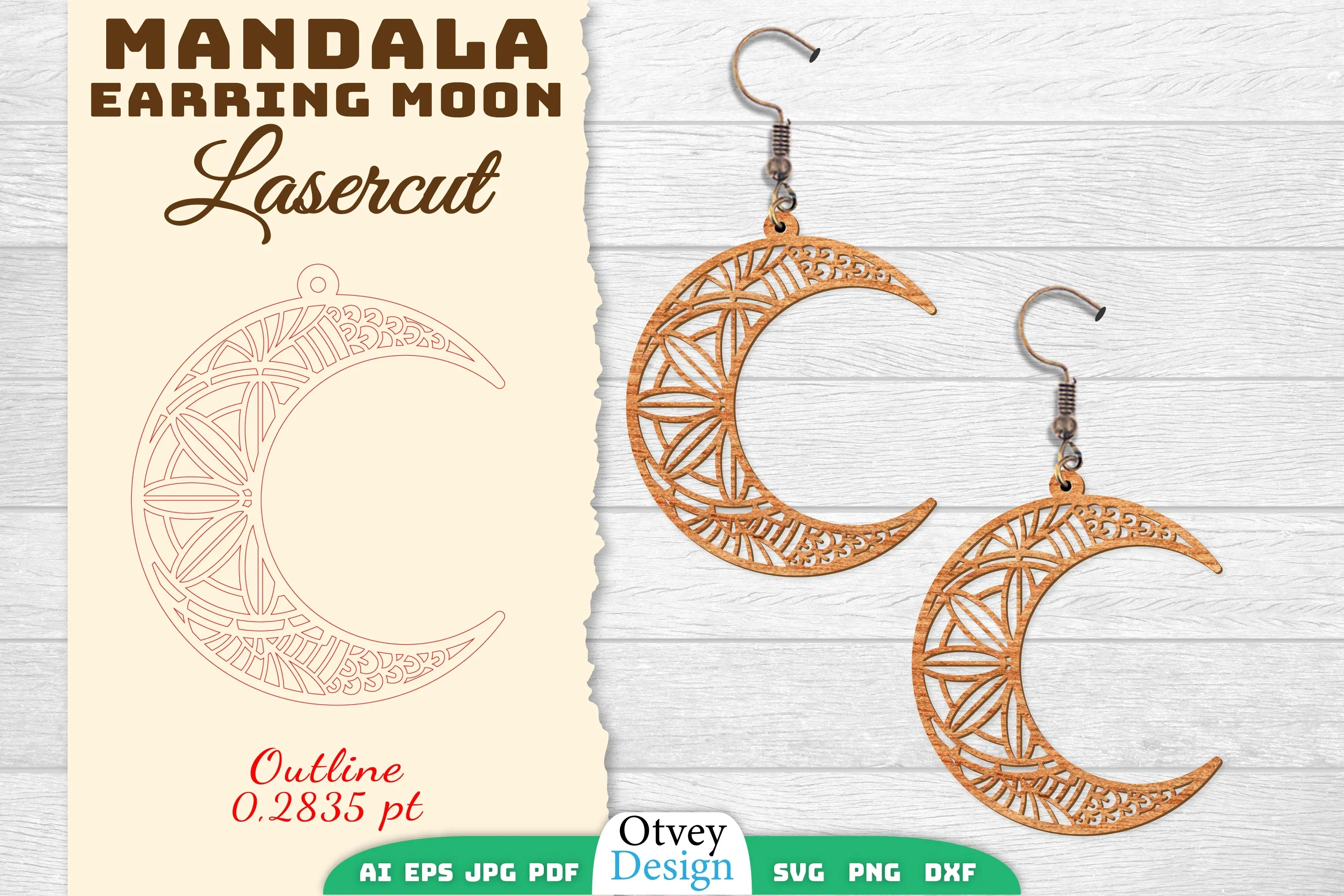 Earring Moon Mandala SVG Bundle