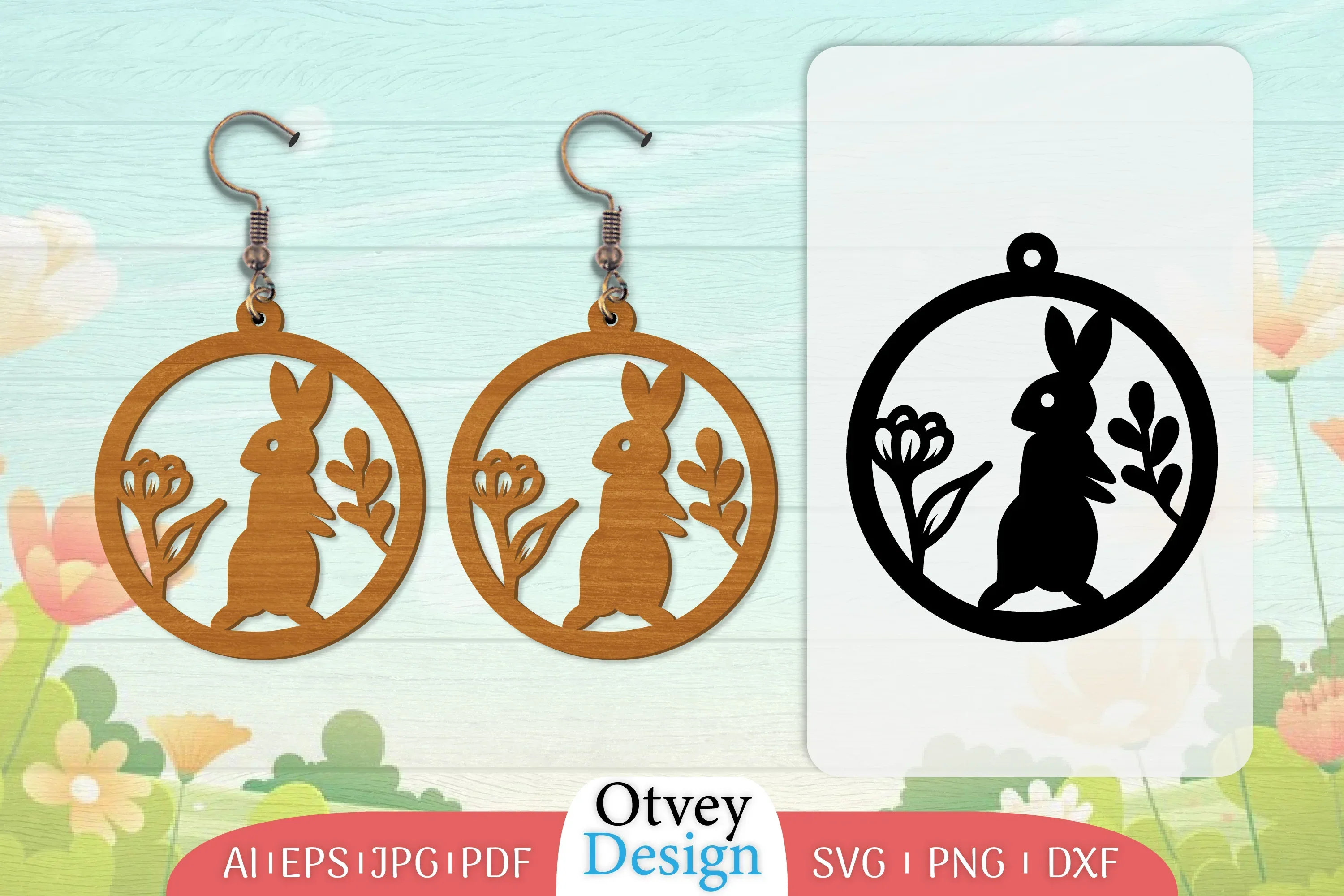 Earring Rabbit Lasercut SVG Bundle