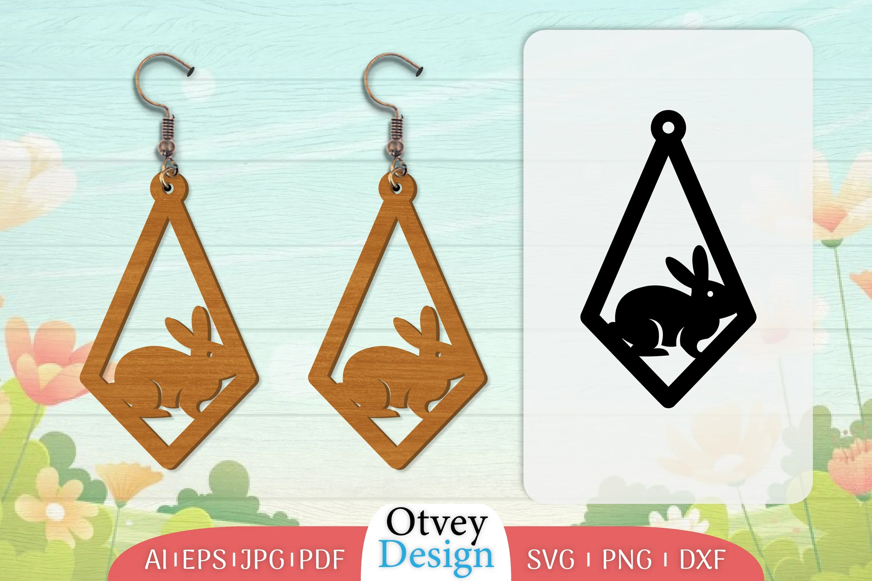 Earring Rabbit Lasercut SVG Bundle