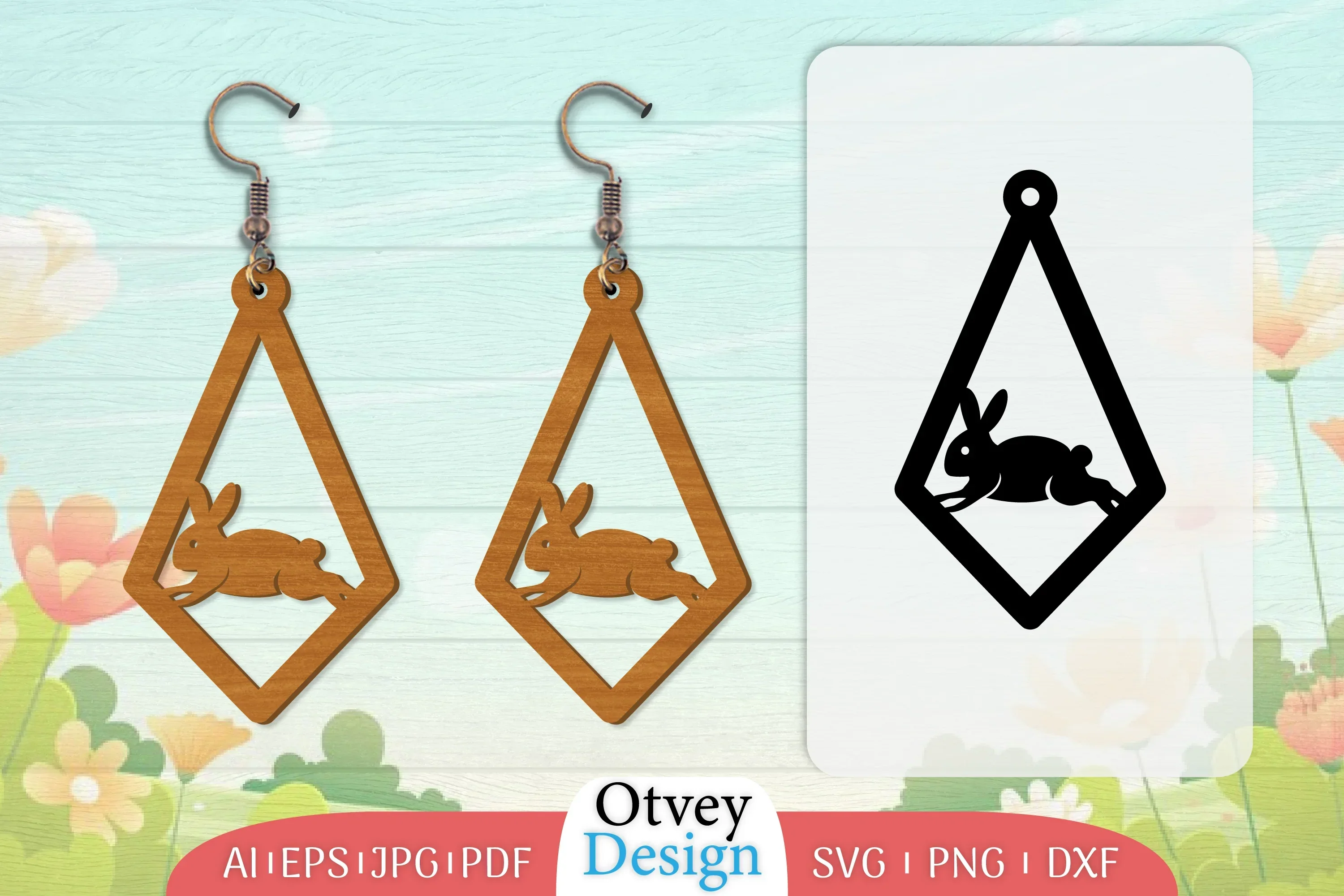 Earring Rabbit Lasercut SVG Bundle