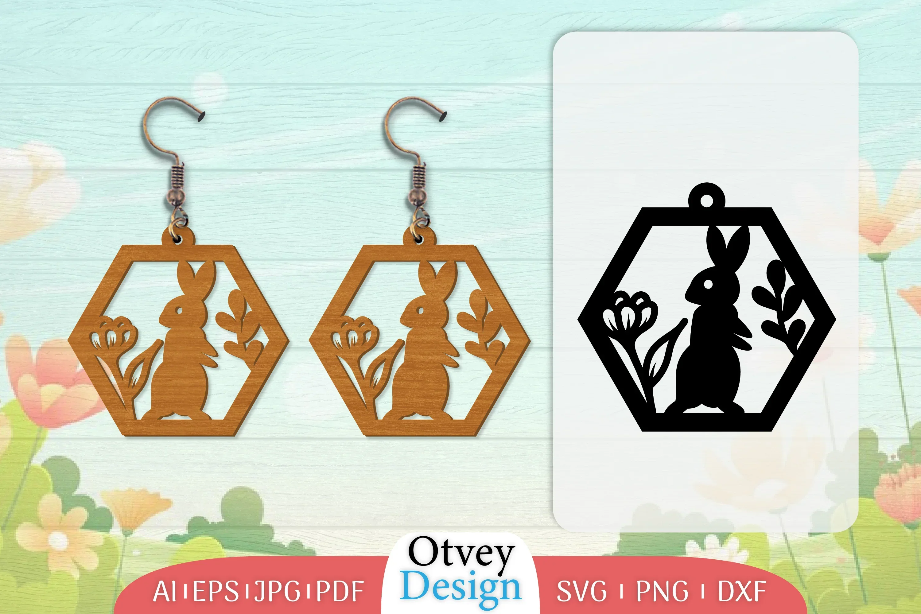 Earring Rabbit Lasercut SVG Bundle