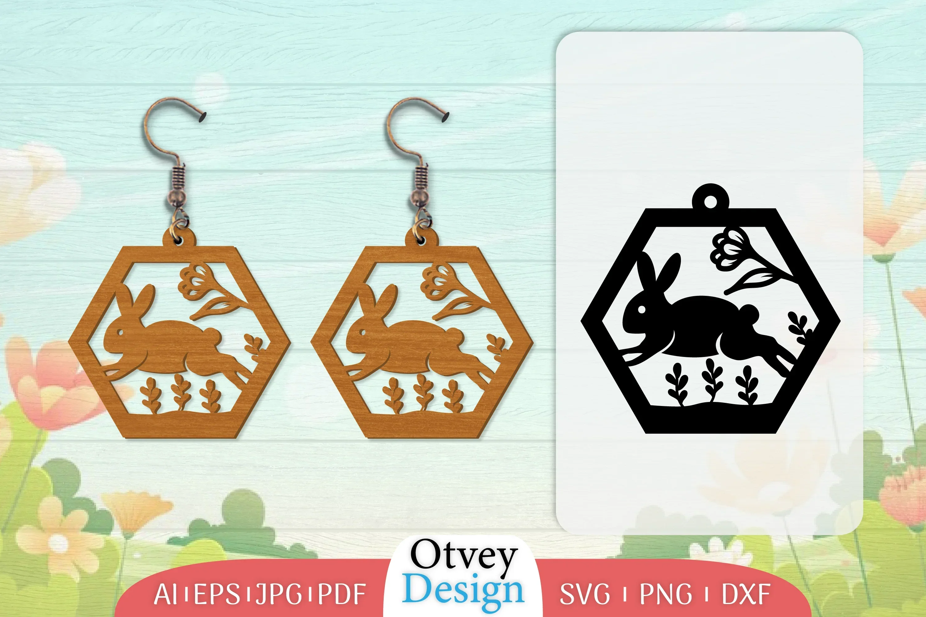Earring Rabbit Lasercut SVG Bundle