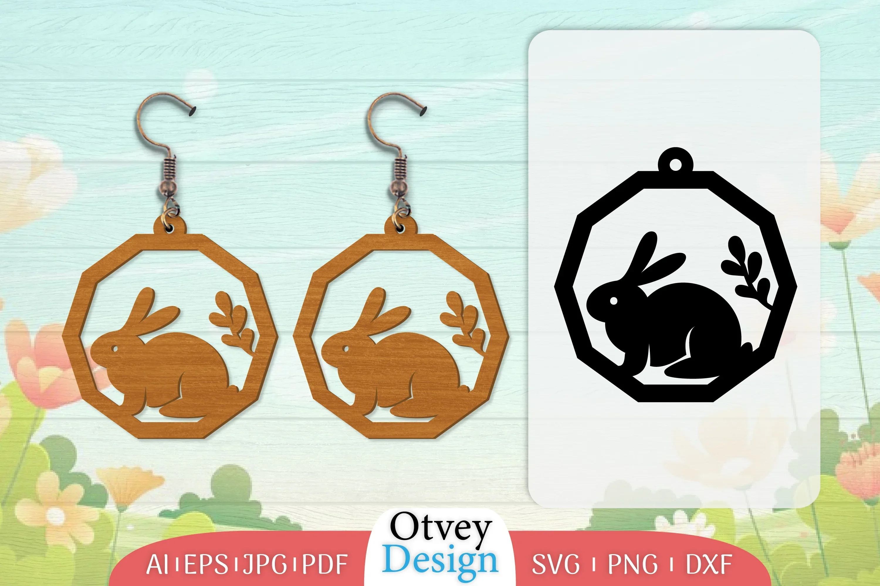 Earring Rabbit Lasercut SVG Bundle
