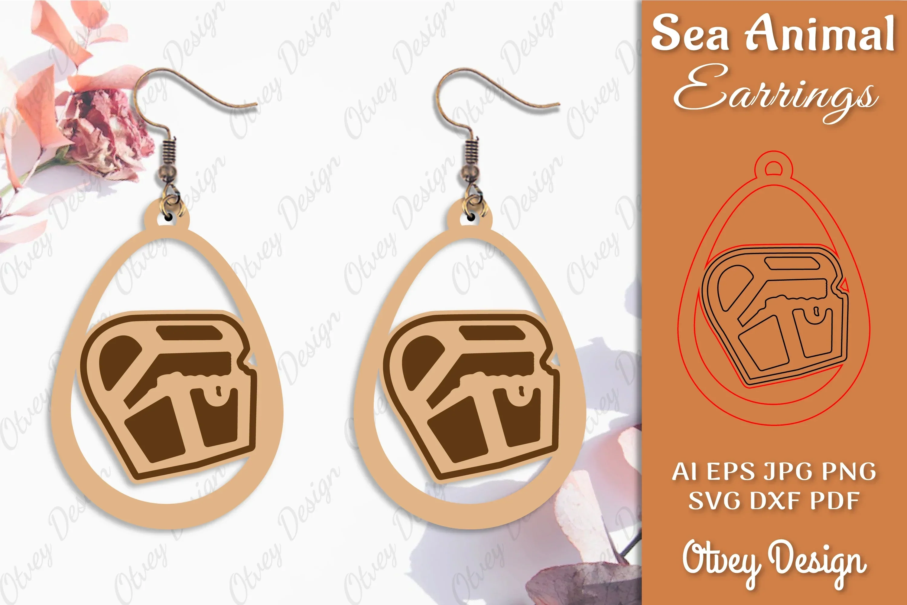 Earring Sea Animal Laser Cut SVG Bundle