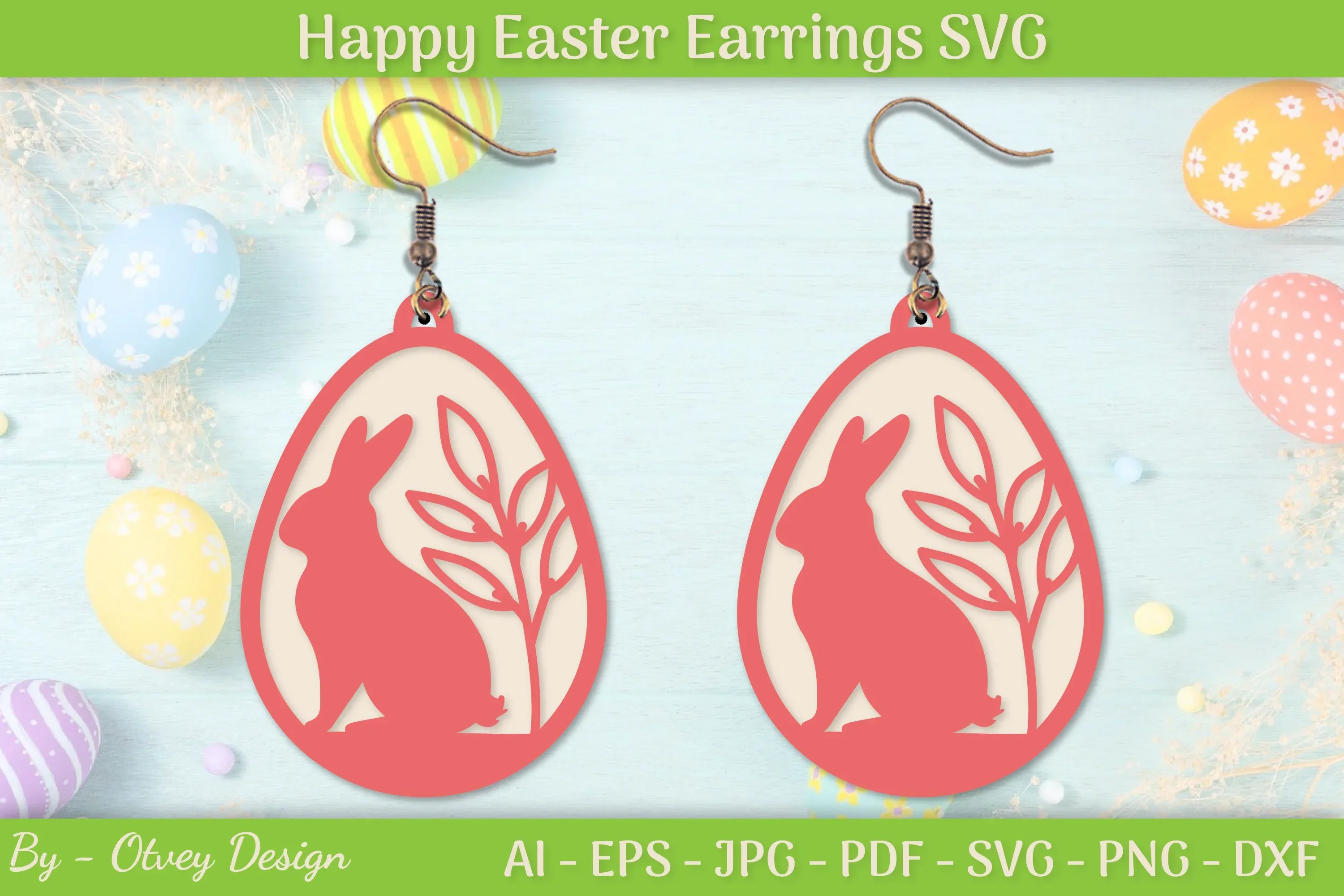 Easter Bunny Earring SVG Layered Bundle
