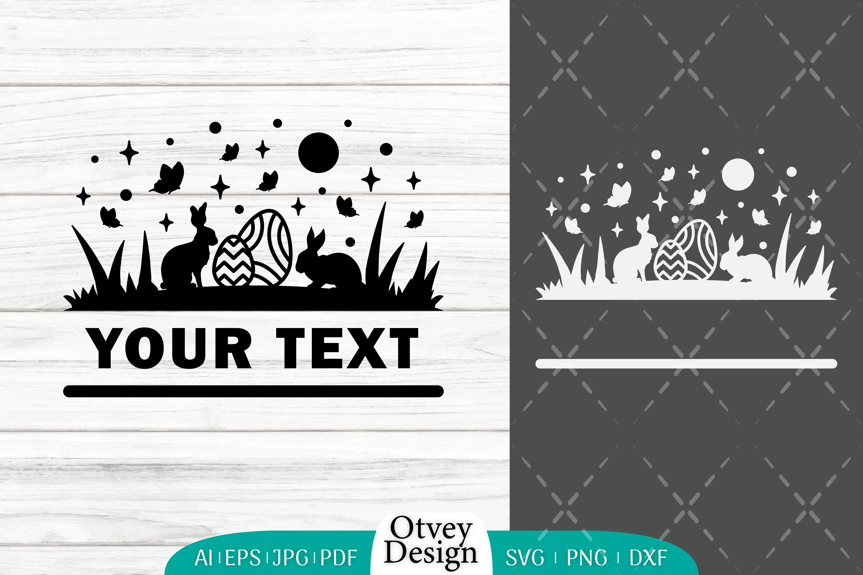Easter Bunny Garden Scene SVG Bundle