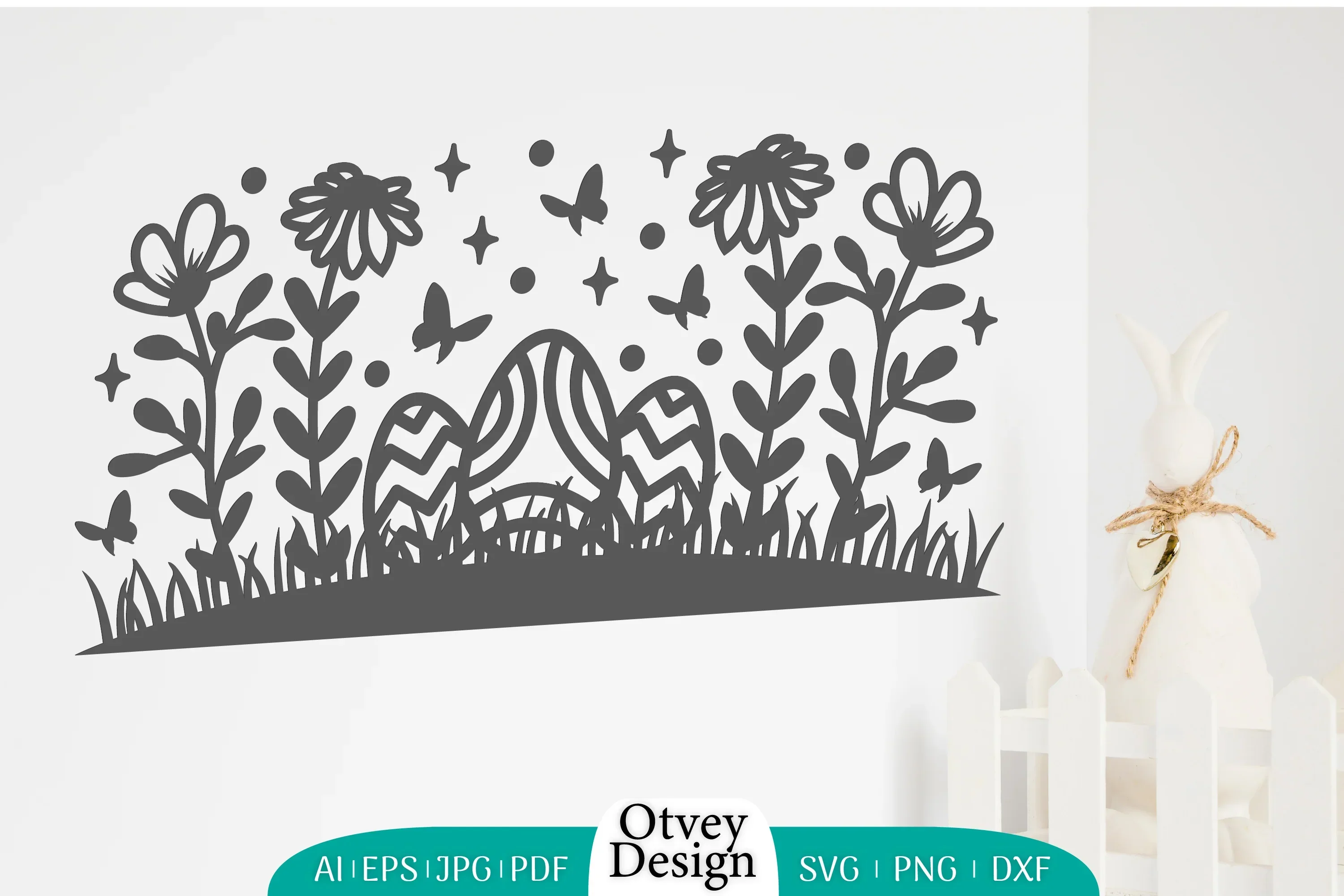 Easter Bunny Garden Scene SVG Bundle - Image 2